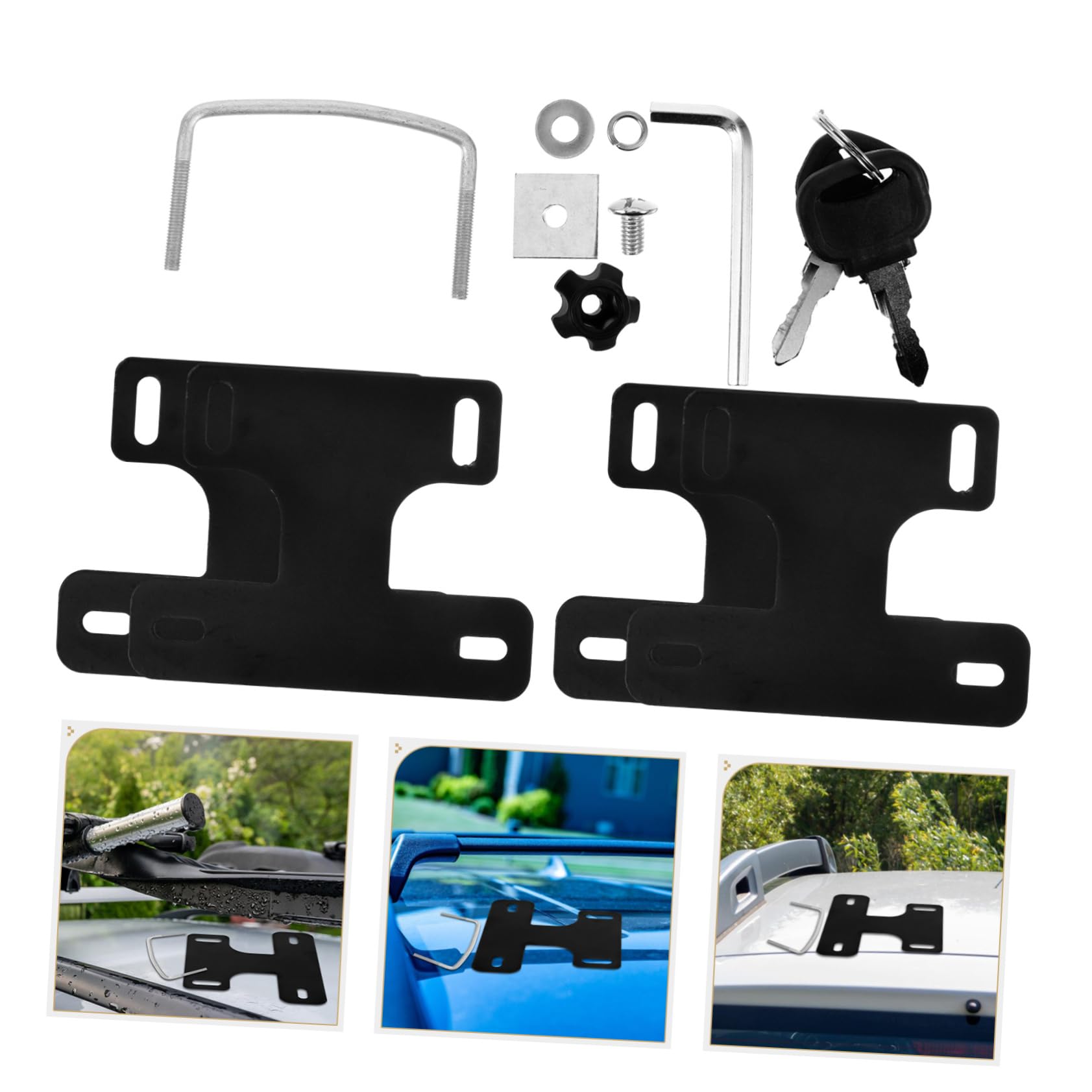 PLAFOPE Roof Rack Crossbars Holder Clamps 4pcs Car Roof Rack Rod Clamps for Secure Fixing
