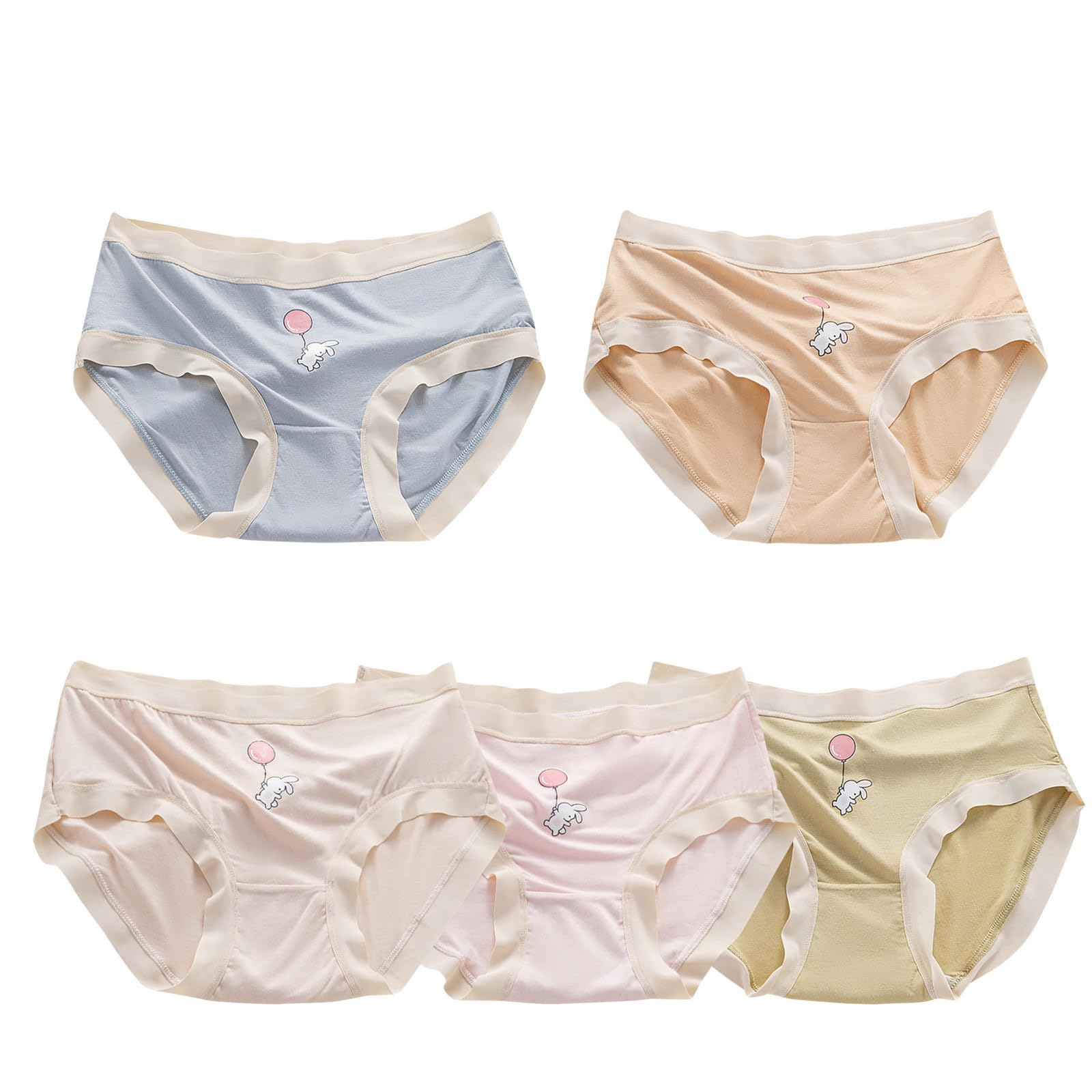 14-17 Girls Student Underwear 5PC Young Girls Solid Color Soft Comfortable Breathable Briefs Student Underpants