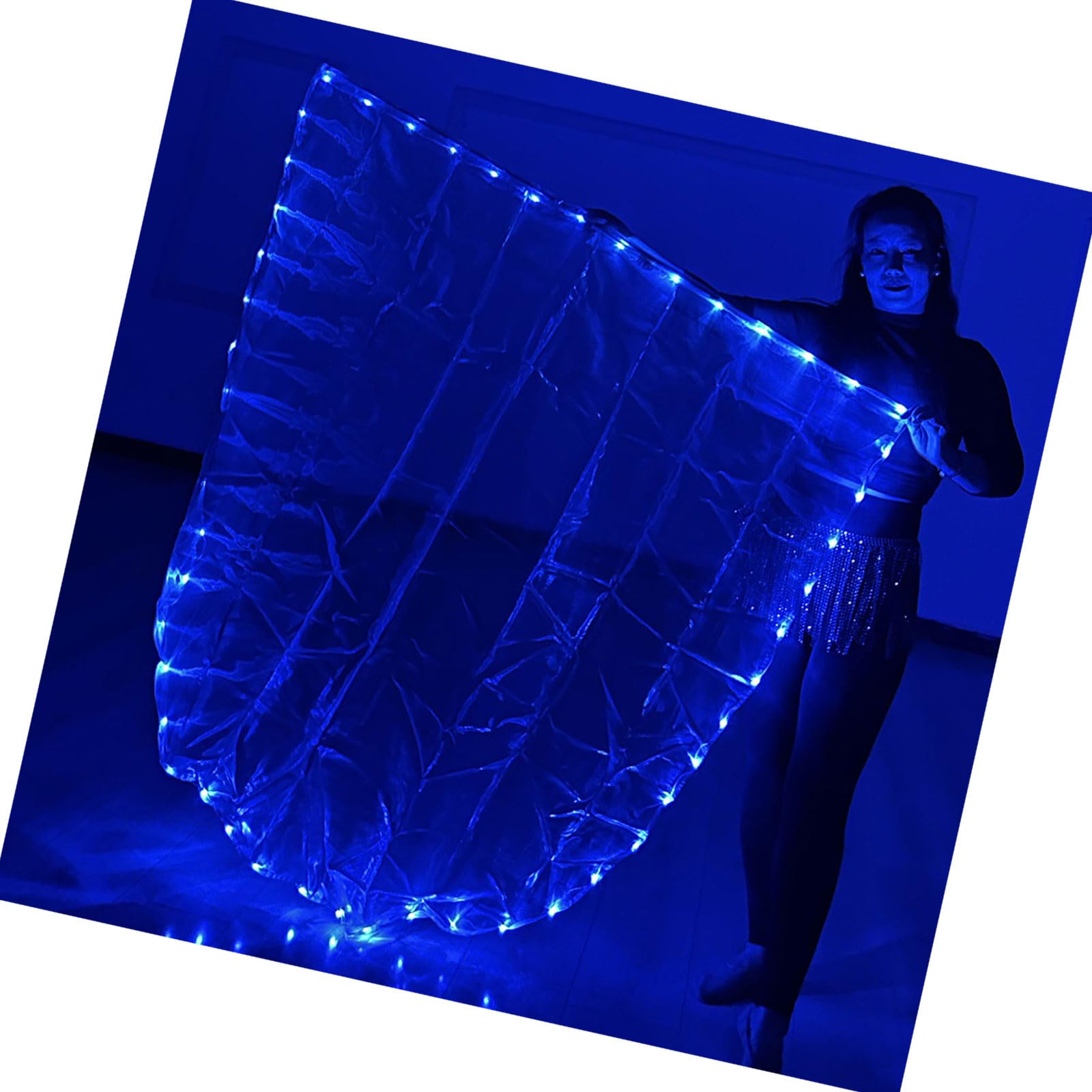 Maxtonser LED Light Worship Dance Flag with Telescopic Poles Semicircular Design Praise Banners for Celebration and Beach Vacation