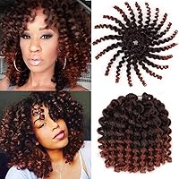 Vista 1 de Paquete de 3 trenzas de cabello rizado Jumpy Wand de 8 pulgadas, 20 mechones por paquete, 2.65 oz, extensiones de cabello sintético de ganchillo