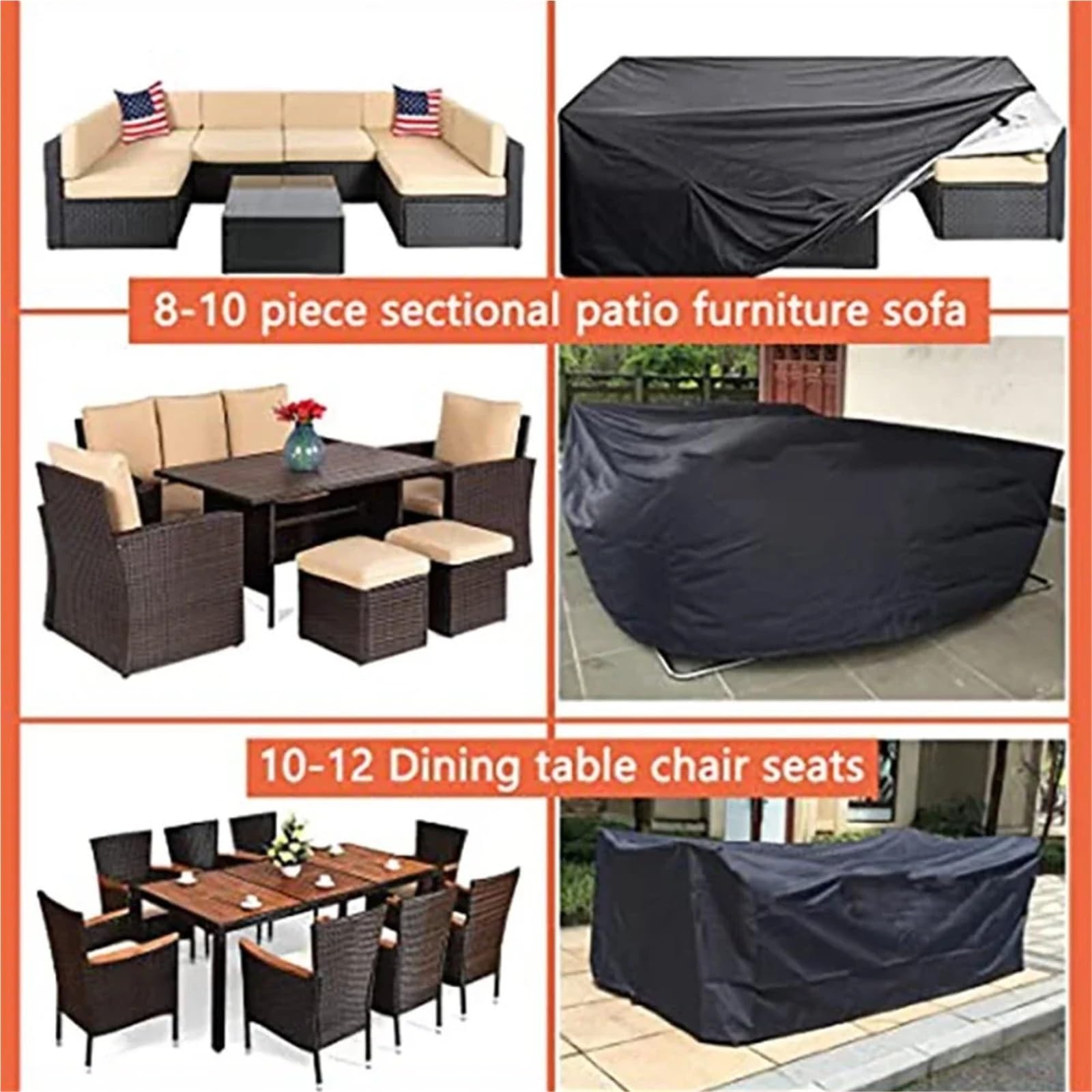 Funda Muebles Jardin Funda Universal for muebles de jardín, tamaño completo, silla, sofá, mesa, resistente al agua(Silver,200x160x70CM)