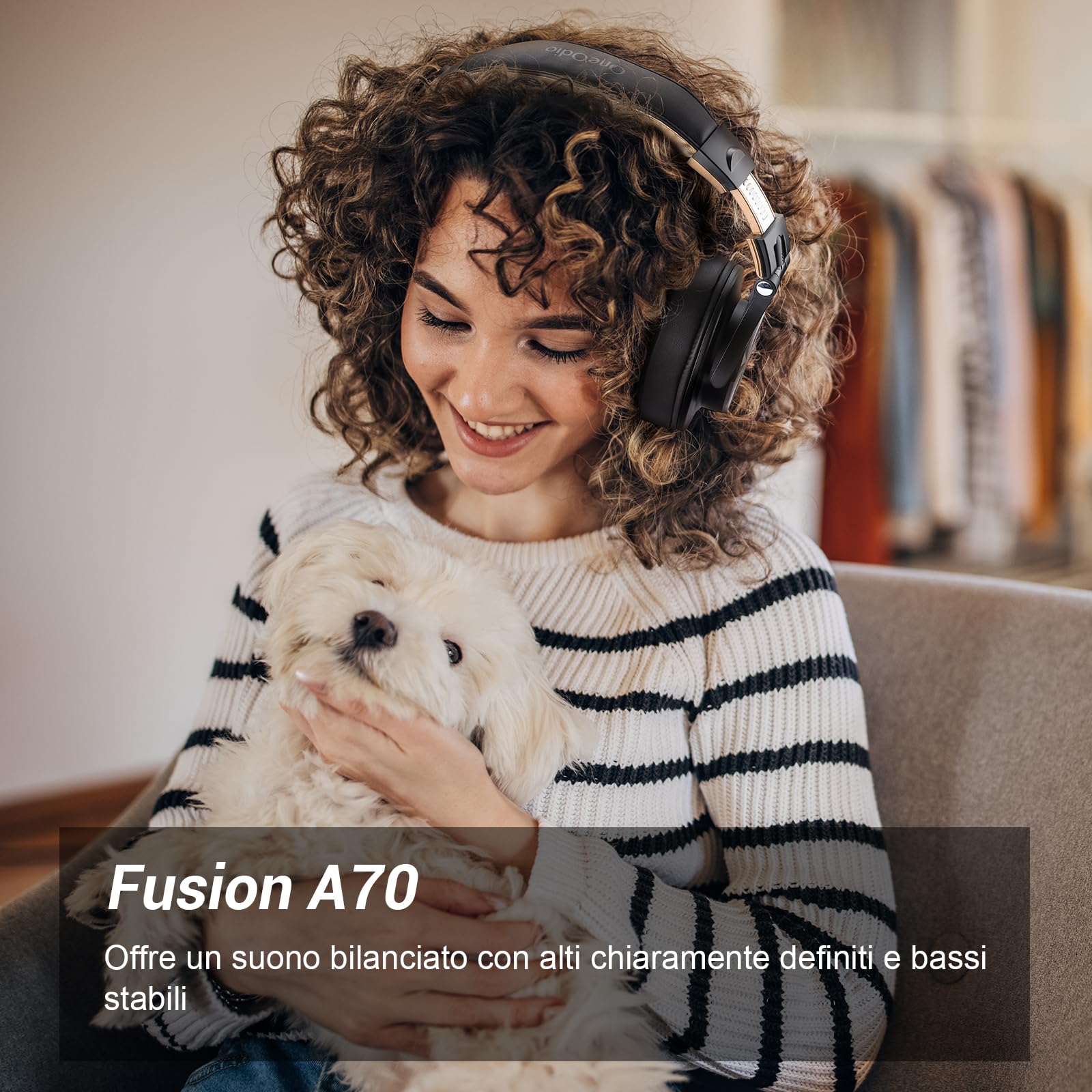 OneOdio Casque audio Bluetooth Over Ear, casque de studio fermé avec port Share, casque professionnel avec et sans fil pour guitare, E-Drum, Piano, AMP, Enregistrement et surveillance