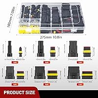 Vista 2 de Nilight 622 piezas conectores eléctricos de 1 2 3 4 5 6 pines, enchufe terminal macho hembra, conectores de cable impermeables, juego de conexión