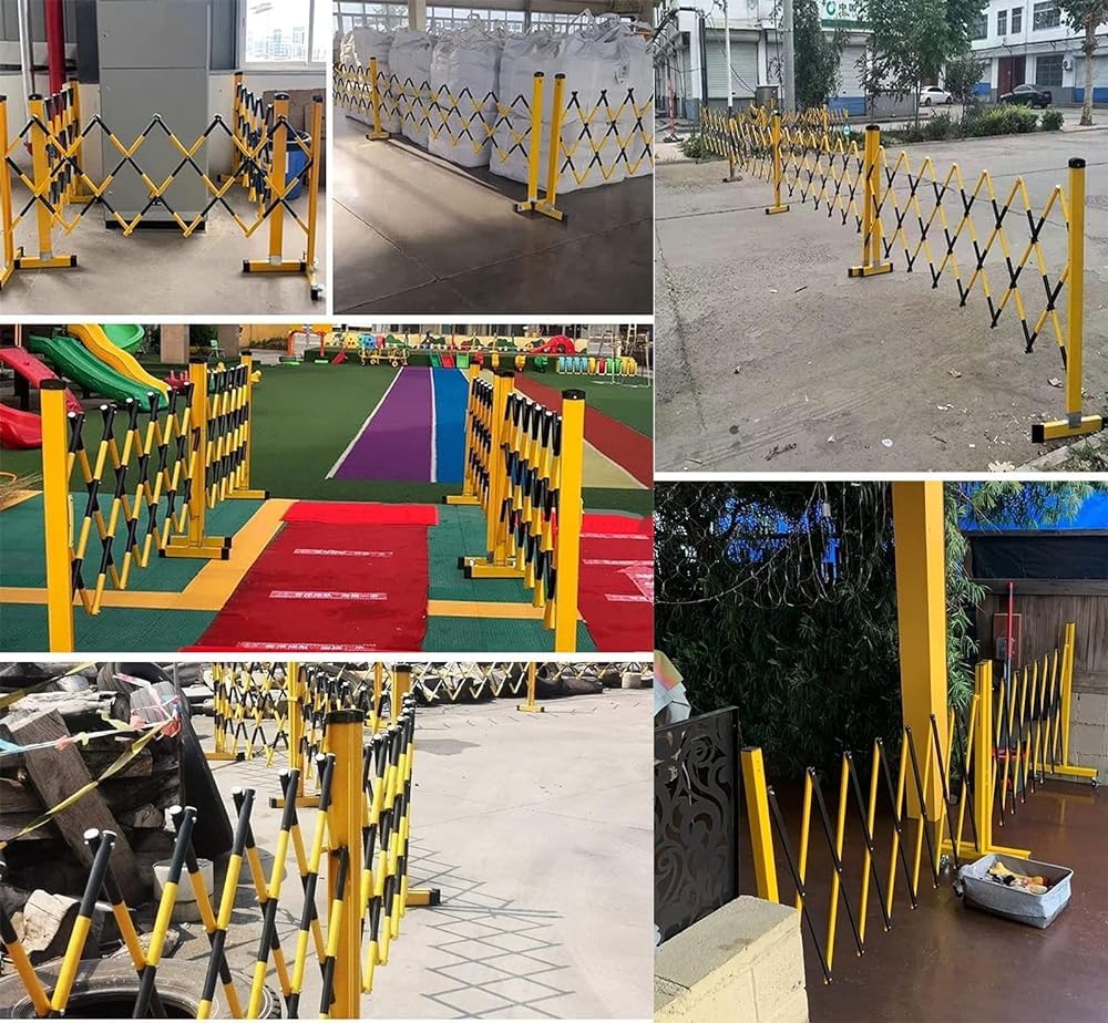 Barrera móvil expandible: Barrera de Control de tráfico Duradera para la gestión de multitudes, Seguridad Vial, Sistema de Control de Acceso portátil y Ajustable.