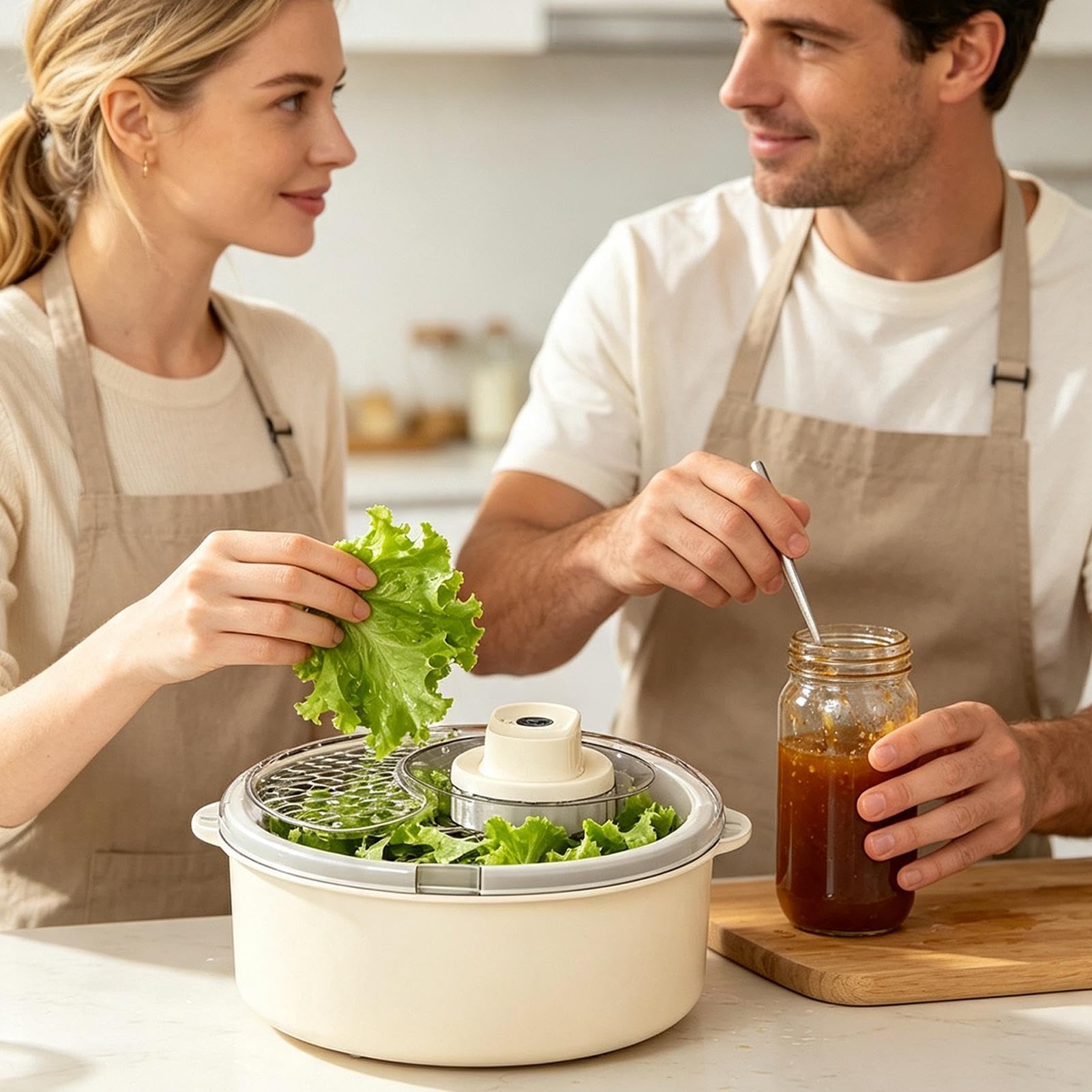 Limpiador de fruta, cuenco de cocina eléctrico para frutas y | Centrifugadora de ensalada para preparar alimentos en casa cocina restaurante apartamento bayas ensalada espinacas