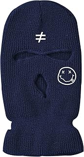 IMSWW 3-Hole Ski Mask Woolen Knitted Hat Winter Warm Outdoor Cycling Windproof Mask Balaclava (White)