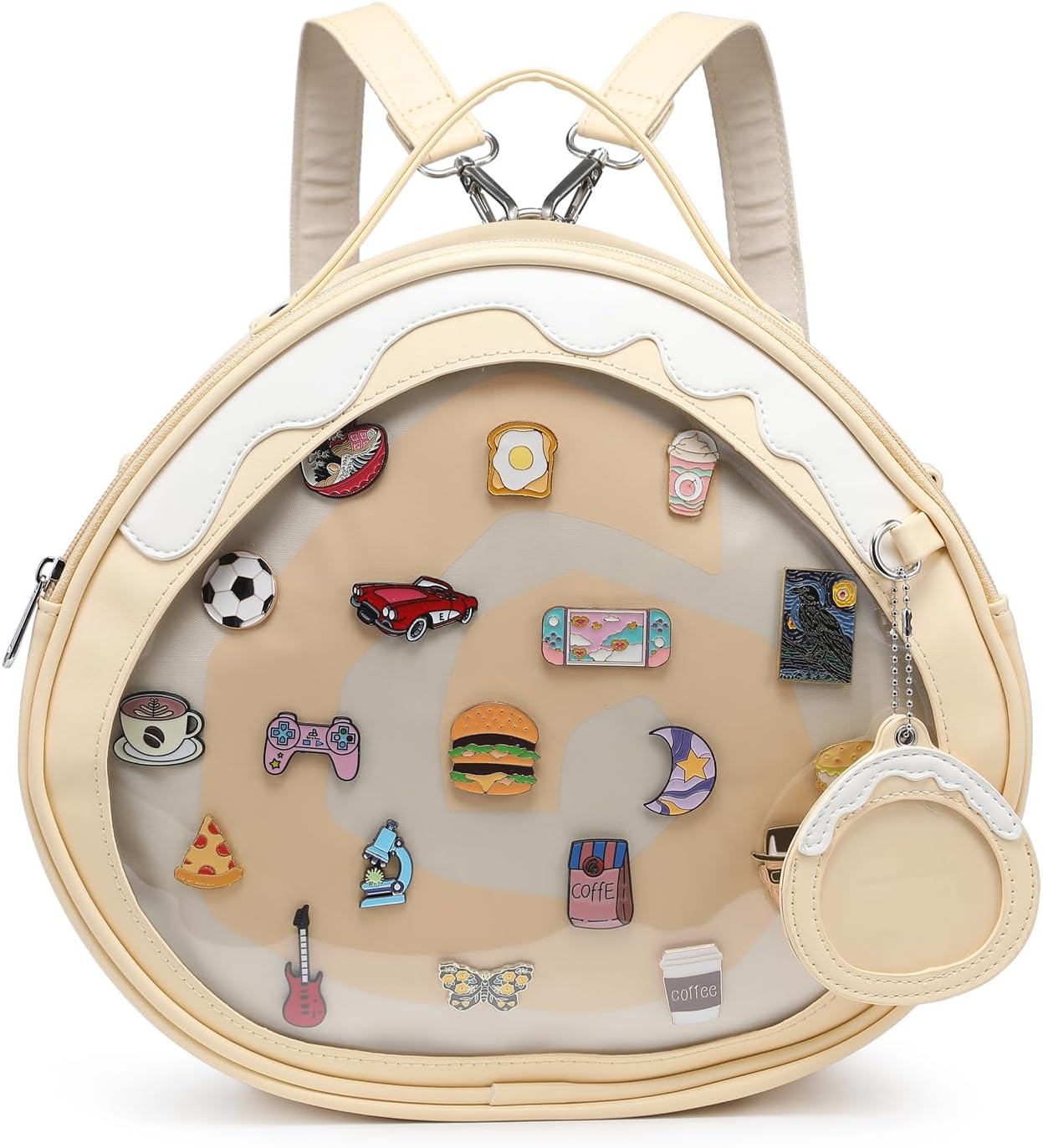 CHERRY SAUCE Ita Bag Multi-Purpose Backpack Crossbody Satchel Purse Kawaii Pin Display