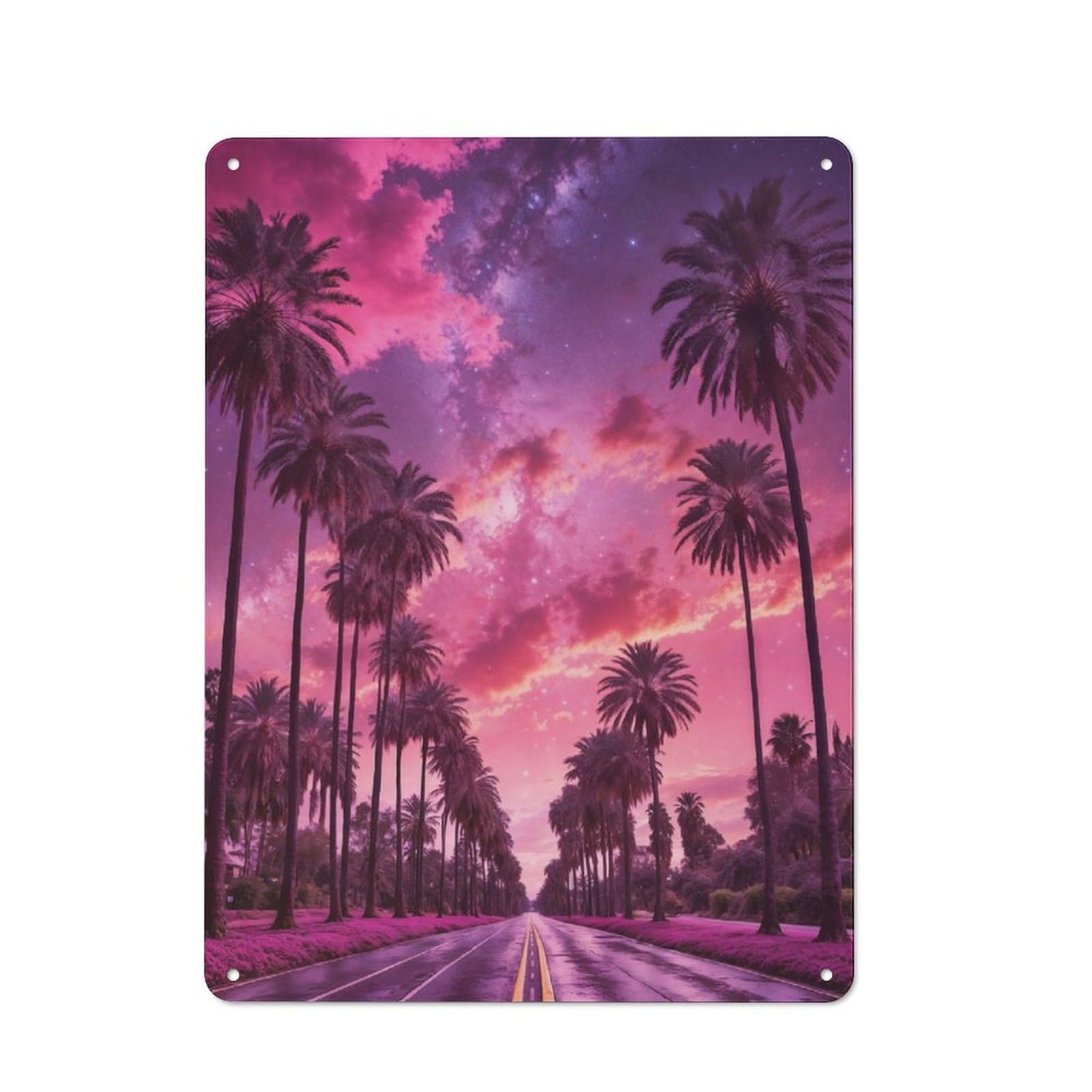 Junmoney Sunset Paradise Rustic Metal Sign 40X30cm Featuring For Garage Wall, Suited To Garage Decor Collectors