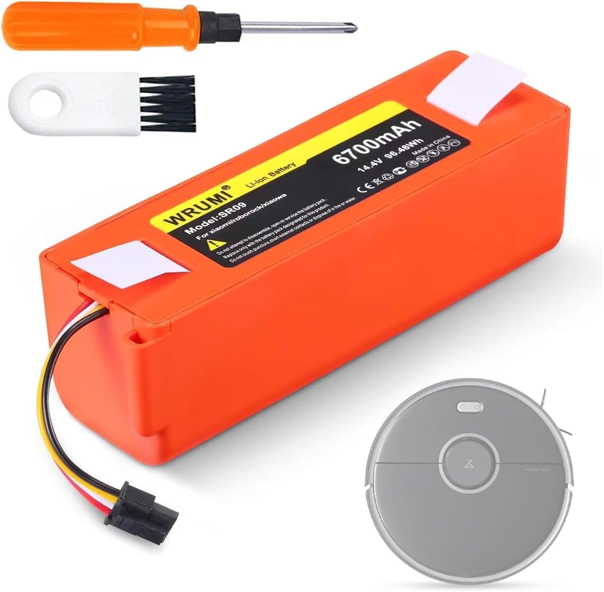 For Roborock S7 Battery Replacement: for Roborock Vacuum Cleaner S5 S5 Max S6 S4 Q5 S7 S50 S51 S52 S53 S54 S55 S60 T60 T65 Q5 Q7 Q8 Max/Maxv/Pure/Pro/Pro+ for Xiaowa E4 E5 E20 E25 E35 C10 6700mAh