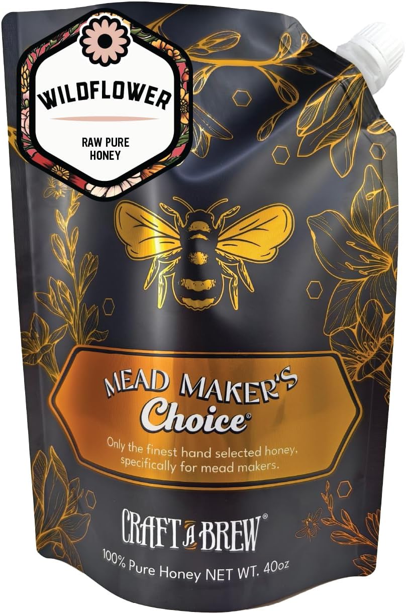 Craft A Brew - Mead Maker’s Choice - Wildflower Honey for Mead Making & Fermentation – 100% Pure Raw Honey - 40 oz