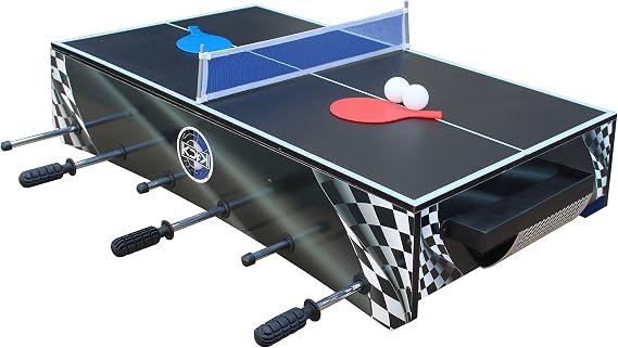 KICK Convoy 40 4-in-1 Mini Tabletop Multi Game Table Foosball, American Football, Push-Hockey and Ping Pong