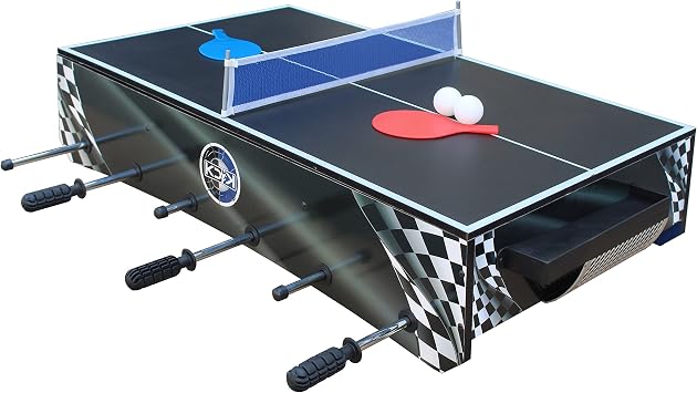 KICK Convoy 40 4-in-1 Mini Tabletop Multi Game Table Foosball, American Football, Push-Hockey and Ping Pong