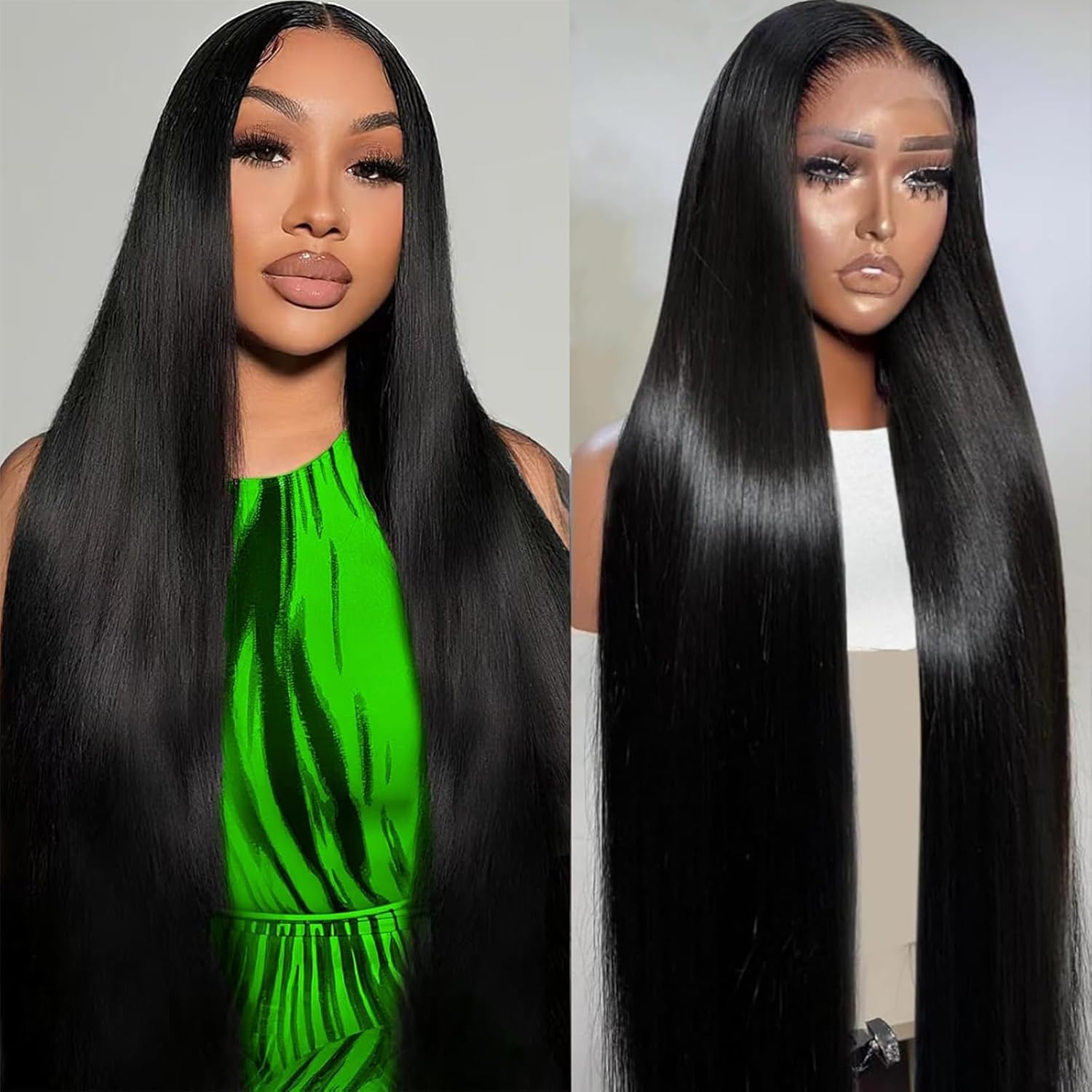 30 Inch 13x6 Lace Front Wigs Human Hair Wig 200 Density HD Transparent Straight Lace Frontal Wigs For Women Glueless Wig Pre Plucked With Baby Hair Natural Color