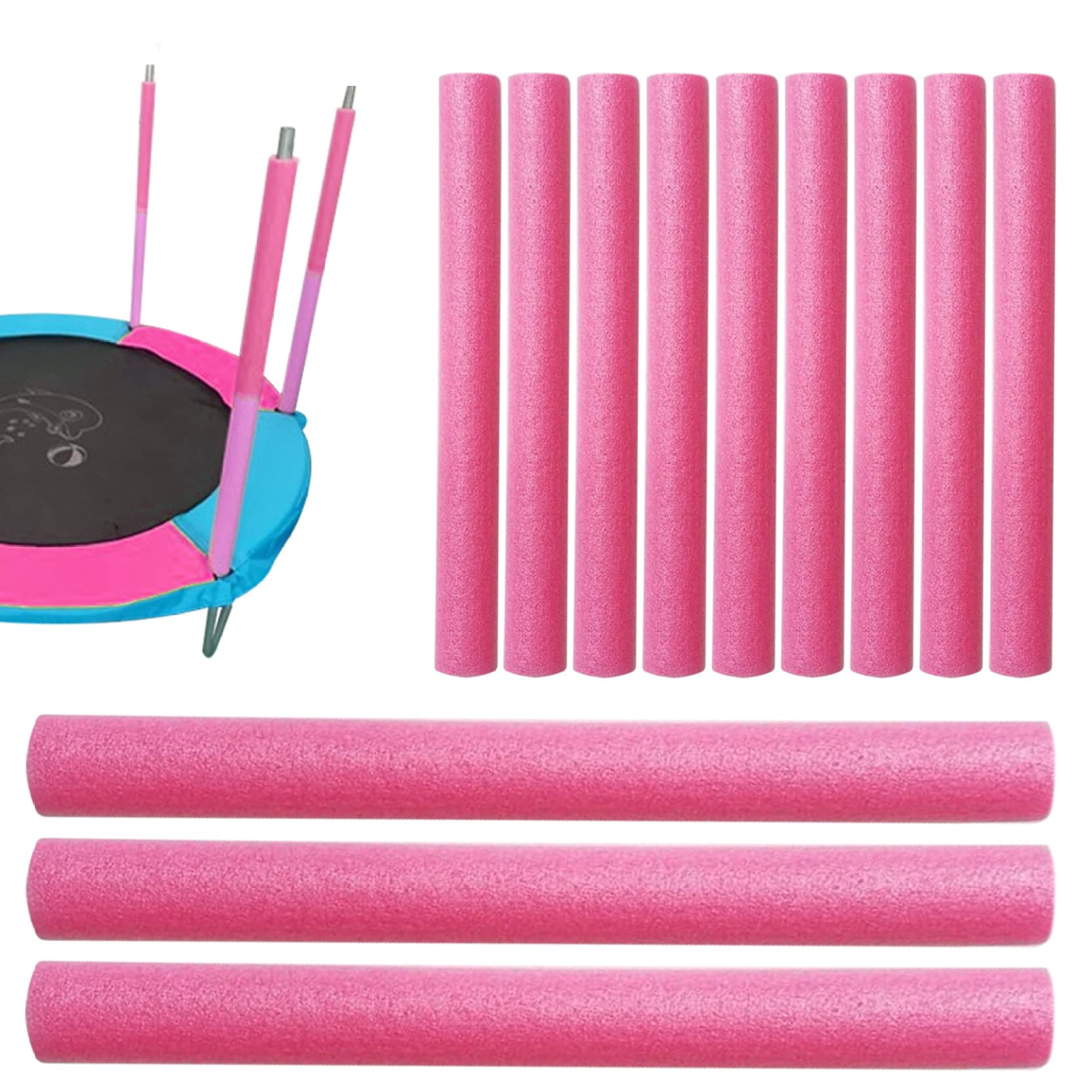 Jorzer Trampoline Foam Pole Covers Foam Tube 15.75 Inch Universal Trampoline Poles Foam Sleeves Protection For Garden Trampoline Poles Foam Pad 12Pcs Red