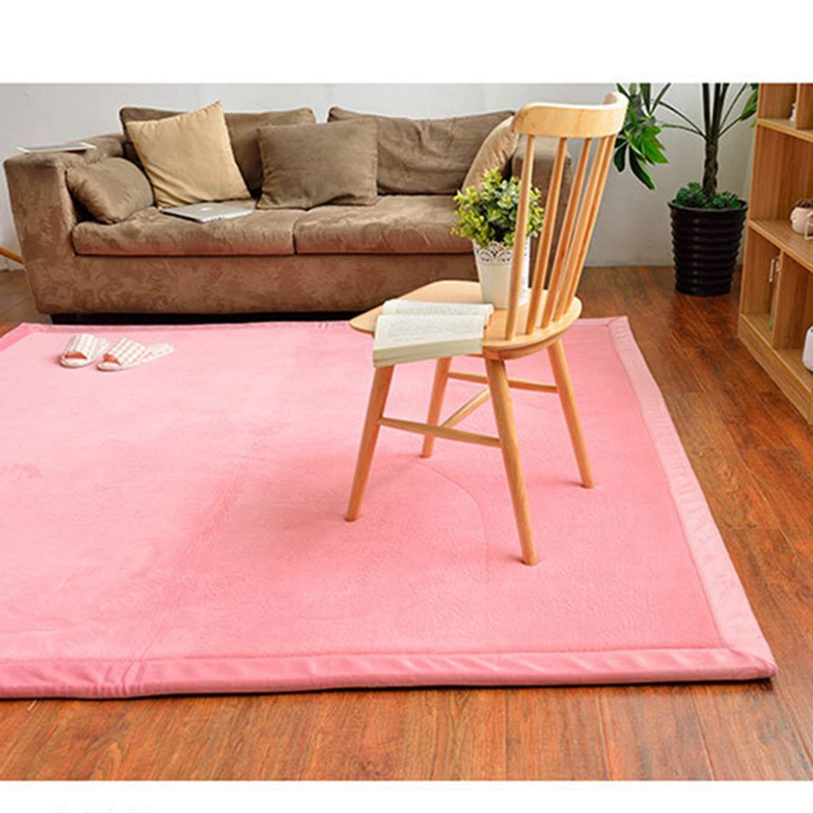 Amazon｜カーペット ラグ ピンク マット 絨毯 190*240 洗える 無地 