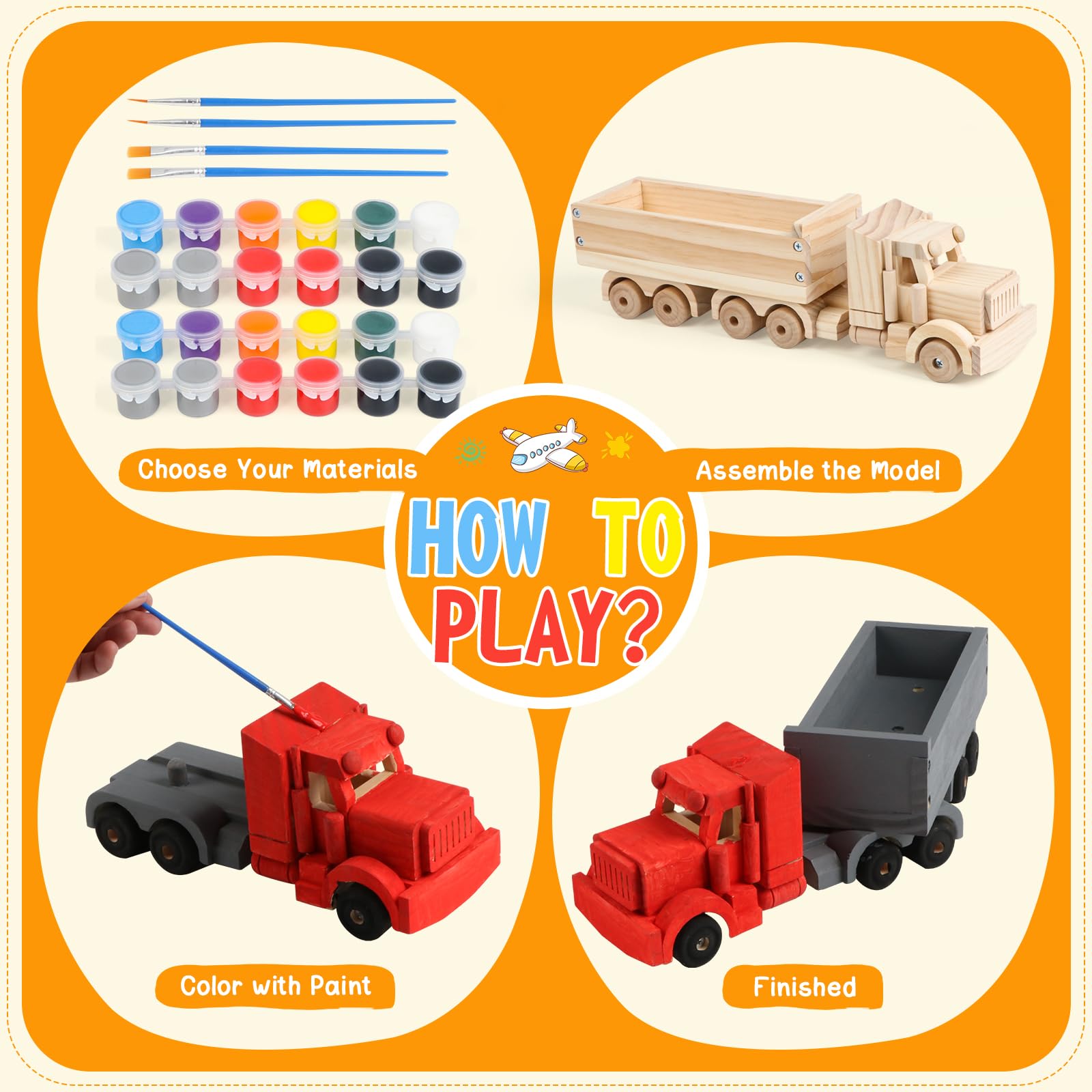Jacootoys Cassetta in legno per bambini e adulti