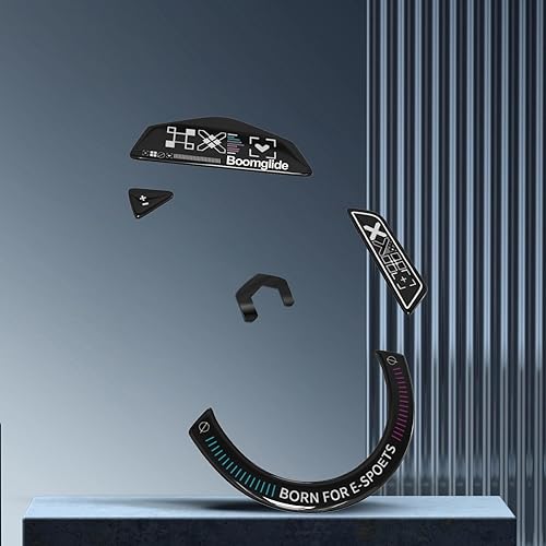 Miniatura 7 de YIMAGUJRX Patines de ratón de vidrio para Logitech G 502 Lightspeed inalámbricos, más rápidos y suaves (impresión negra)