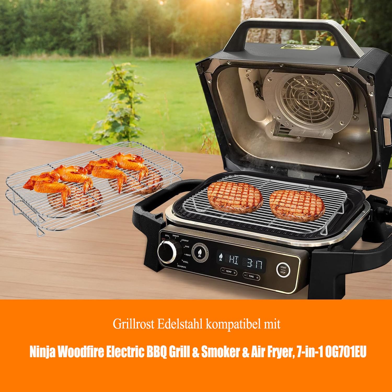 Grille Pour Rôtir/Fumer Barbecue électrique/Fumoir Ninja Woodfire XL