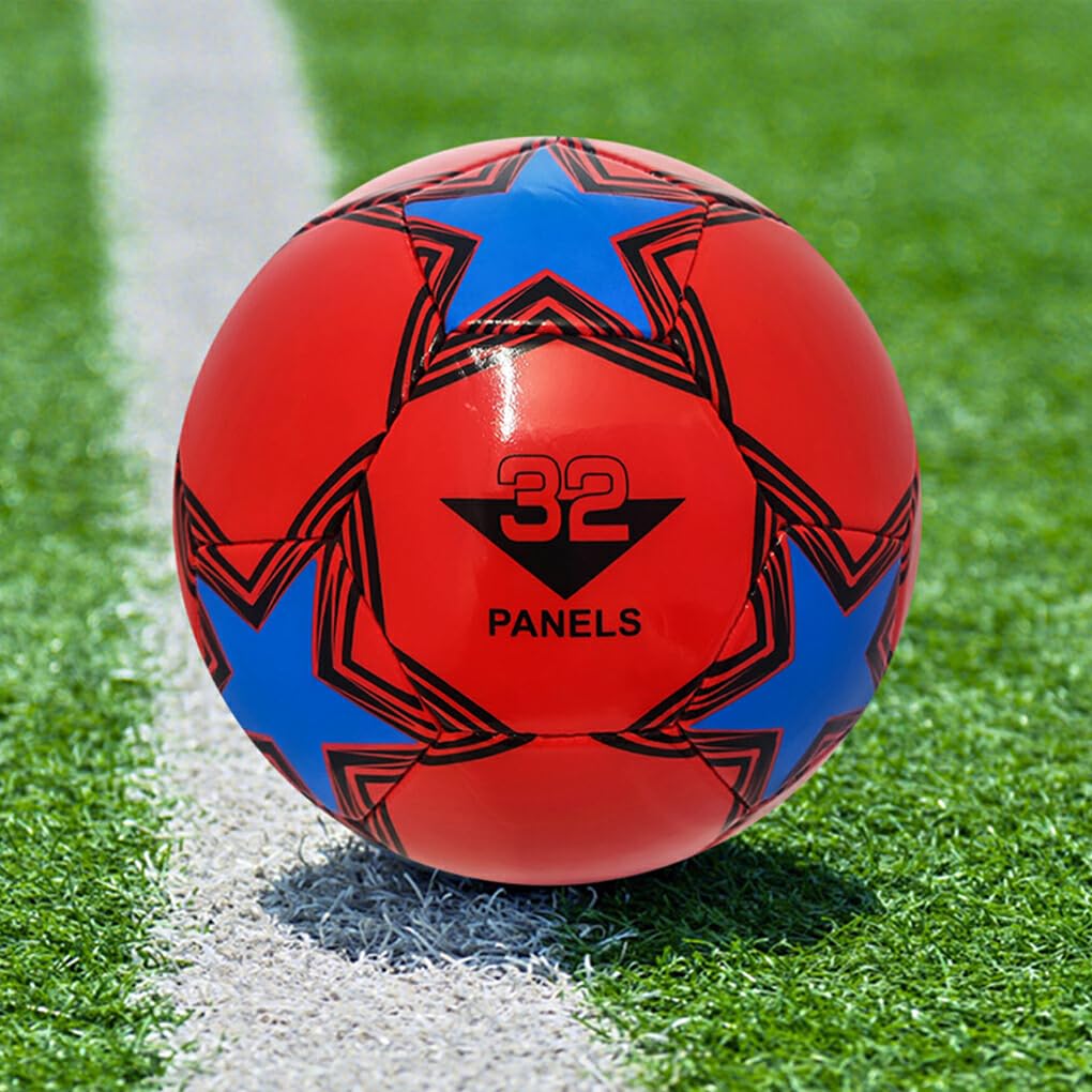 Brrnoo Pallone da Calcio Sportivo di Misura Standard 5 in PU con Ugelli D'aria in Gomma Nascosti, Materiale PU Resistente All'usura per Allenamenti di