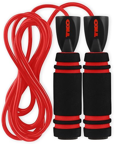 TKO Cuerda de saltar con peso para entrenamiento de adultos Pesos extraíbles de 2 a 0.5 libras 9 pies de largo para entrenamientos de ejercicio