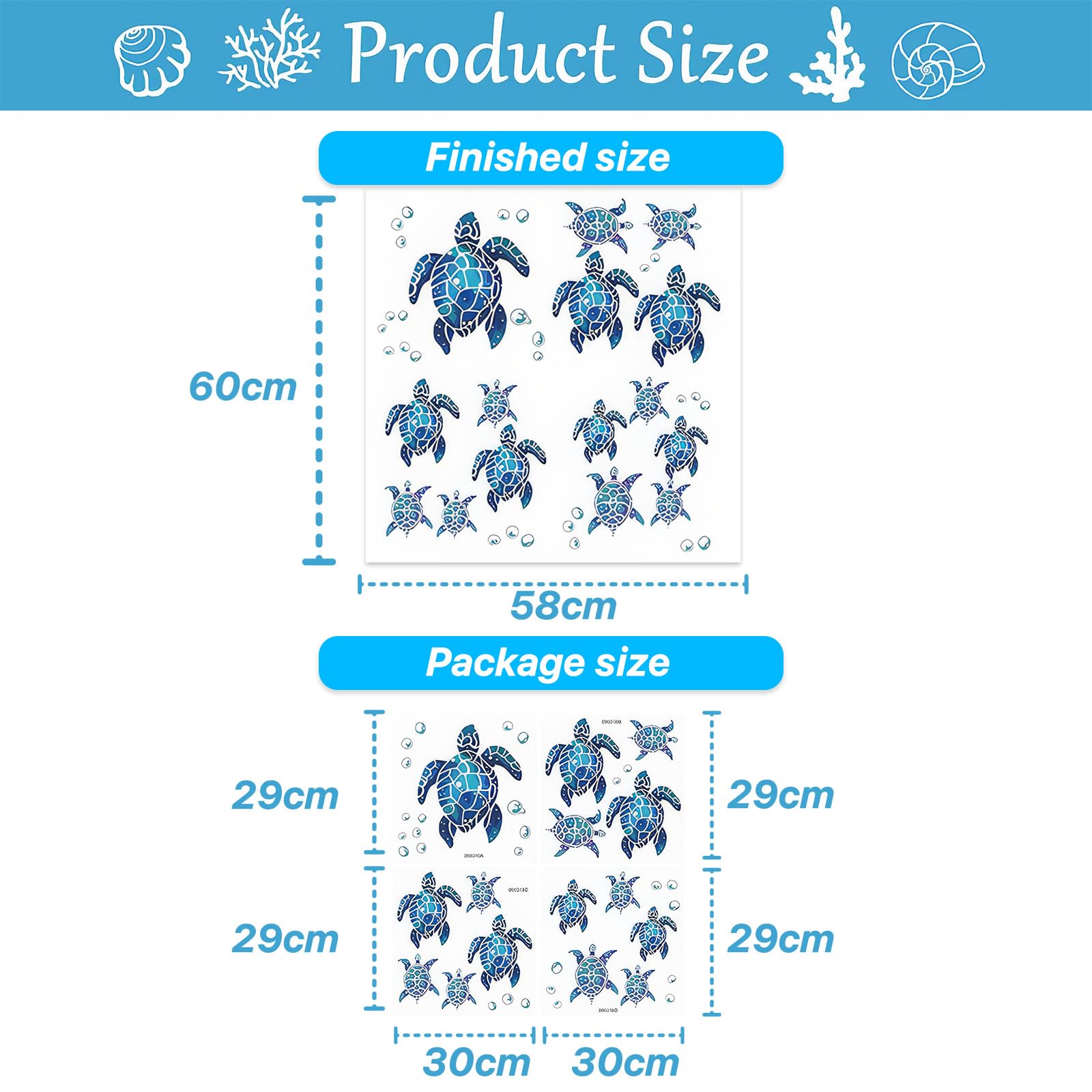 Adesivi Murali Sottomarini - 15 Pezzi Con Tartarughe E Bolle | Impermeabili Per Bagno O Camera Bambini - Foto 8
