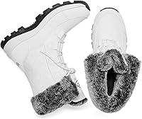 Vista 5 de EARLDE Womens Snow Boot With Waterproof Lace Up Mid-Calf Outdoor Winter Deep Tread Rubber Sole
