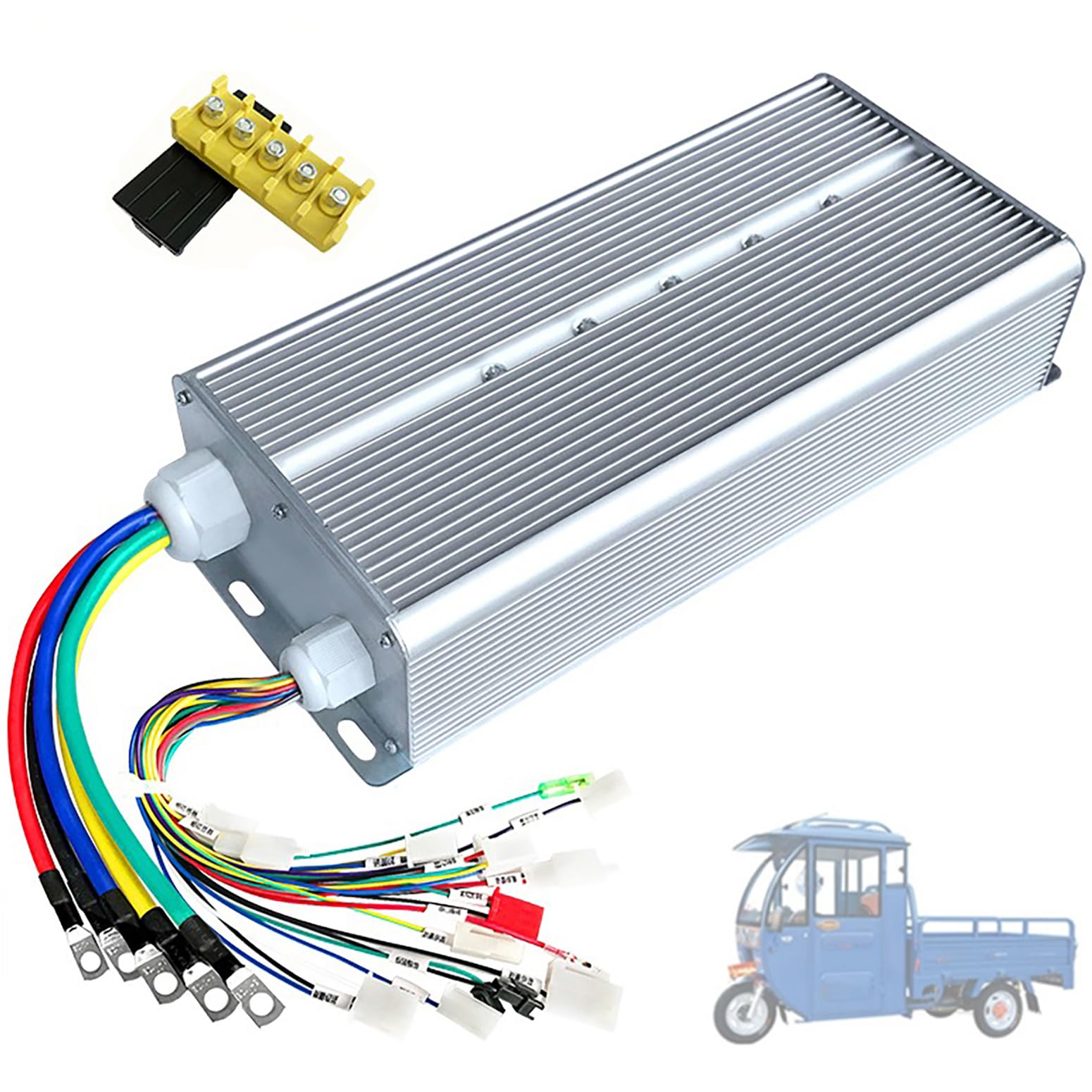 Inteligentny Sterownik Silnika Bezszczotkowego 2500W 48V 60V 72V Z 36 MOSFET I Skrzynką Przyłączeniową Do Elektrycznego Trójkołowca Roweru Cargo Skutera Konwersji Część Zamienna