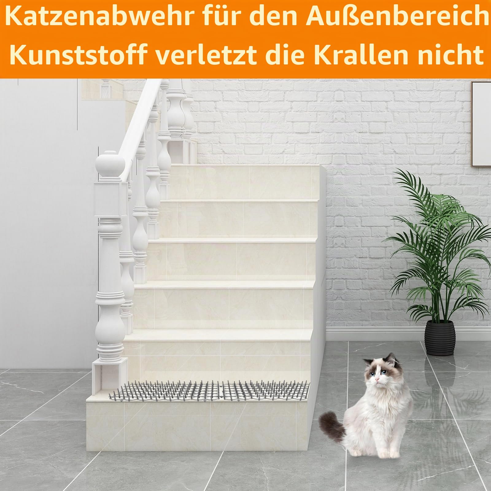 JMIATRY 24 Stück Dornengitter Gegen Katzen, 20 x 15 cm Katzenabwehrmatte Grau, Katzenabwehr Spikes Katzenabwehr Matte für Garten und Außenbereich