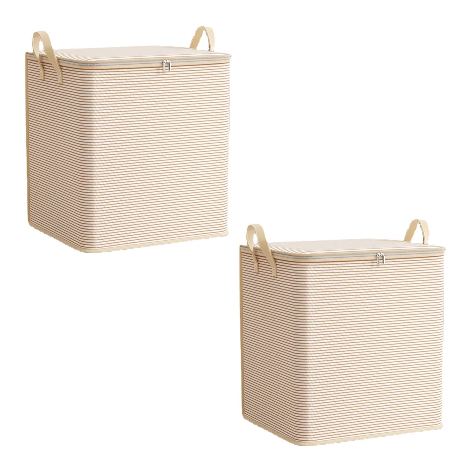 YRUISI Home Clothes Organizer Bag, Storage Bags, Foldable Wardrobe Clothes Organizer, for Organizing Bedroom, Closet, Clothing, Comforter, Organization and Storage 2Pcs (khaki,Medium size)