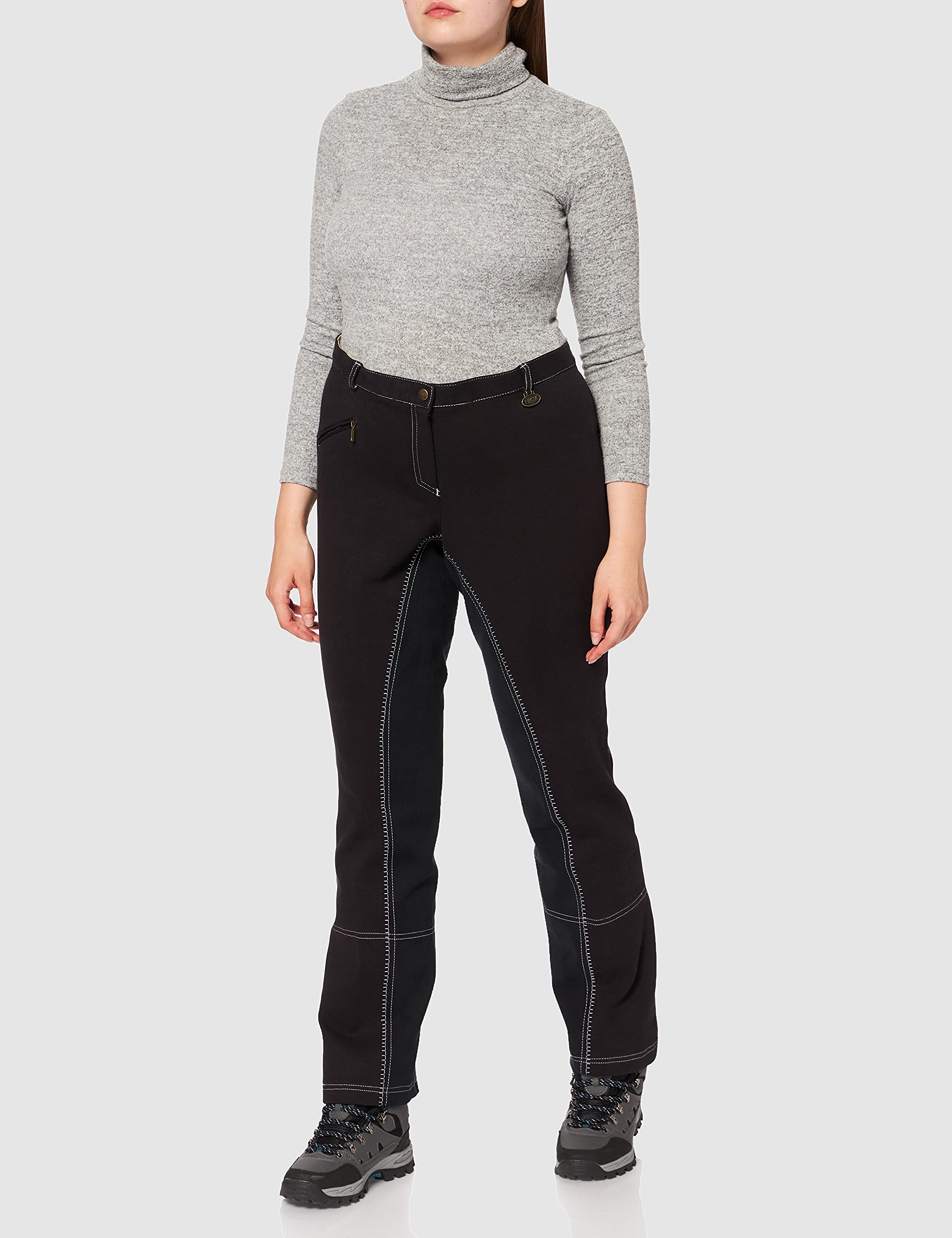 HKM Jodhpur Chic - Pantalones de equitación para Hombre, Mujer Infantil, Pantalones, 4000315596126, Negro – Negro – 9191, 34