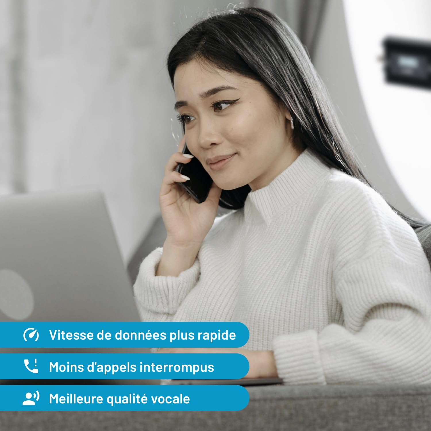 Amplificateur GSM 4G 5G – Répéteur de Signal Mobile 700/900 MHz – Jusqu’à 250 m² – Appels et Internet Stables – Compatible Opérateurs Français