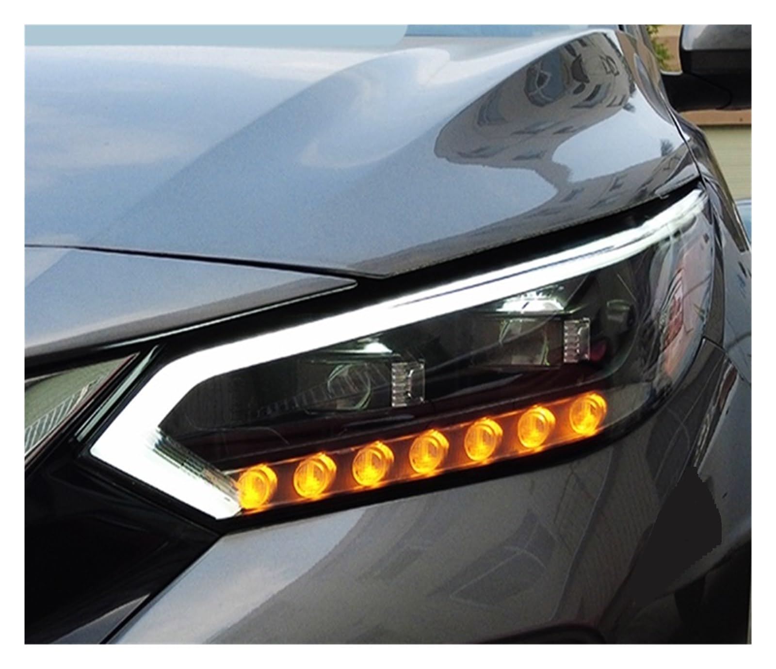 VGOCMDUB Car Headlights LED DRL Dipped Far And Near 4 Low 4 High LED Lens Head Lights Compatible With Sylphy 14th Gen 2020-2022