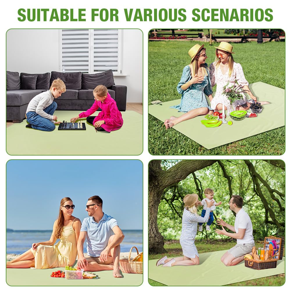Ainiv Coperta da Picnic Impermeabile 210 x 220 CM 4-5 persone Portatile Pieghevole