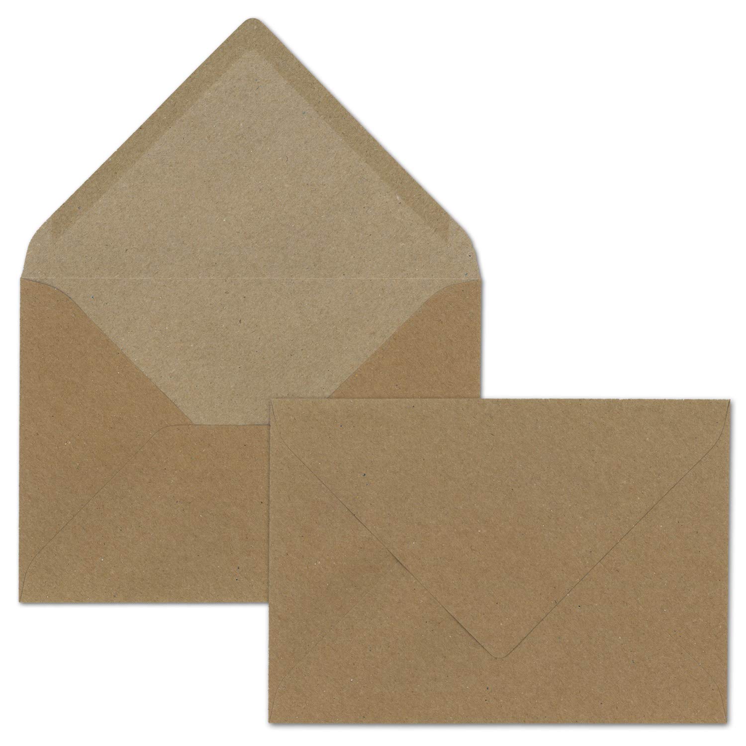 50x Vintage Kraftpapier Falt-Karten SET mit Umschlägen und Einlegern DIN B6-120 x 169 mm - 350 g/m² - blanko I by GUSTAV NEUSER®"