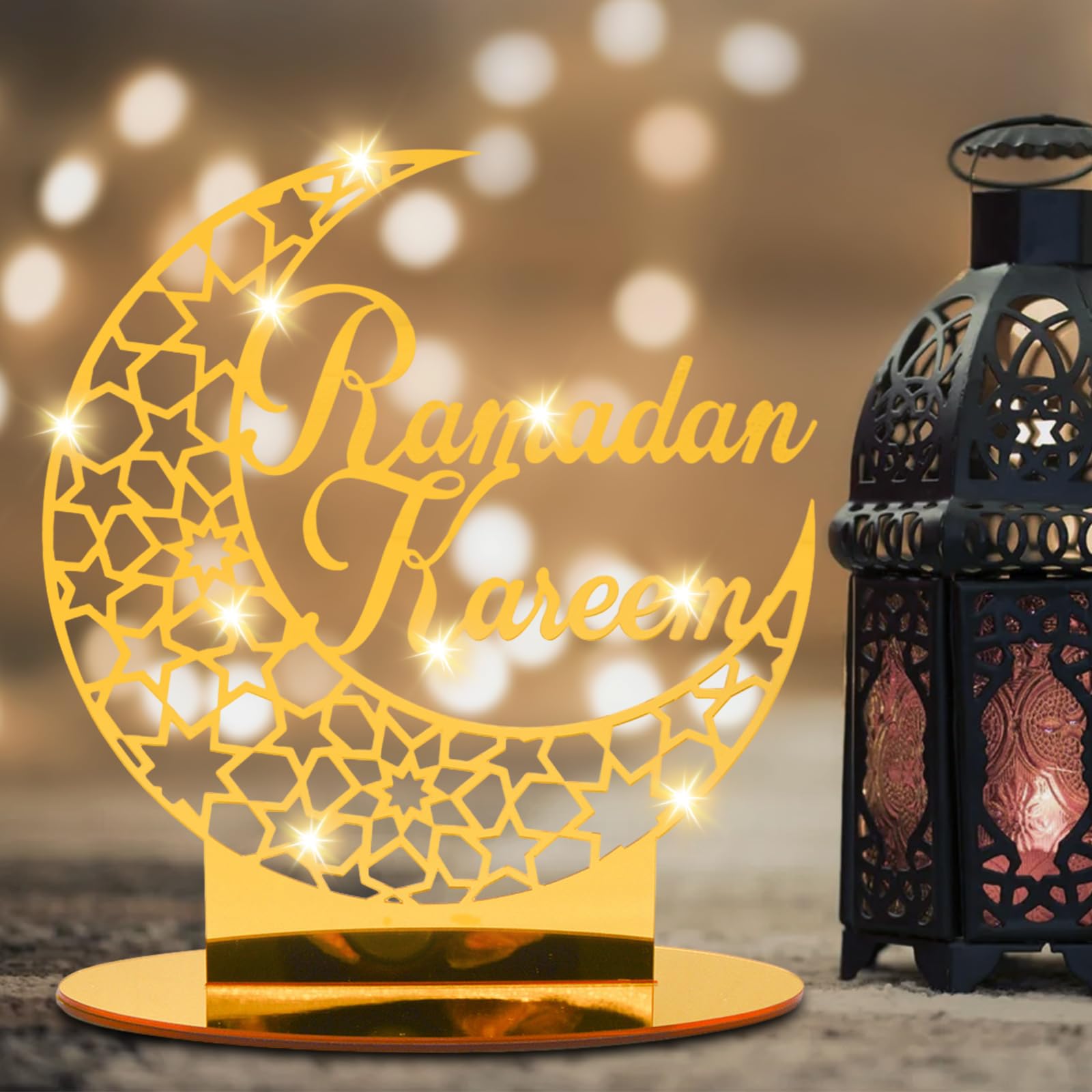 Ramadan Lampe Décorative,Eid Mubarak Ramadan Led Lantern,Musulman Ramadan Lanterne,Lanterne De