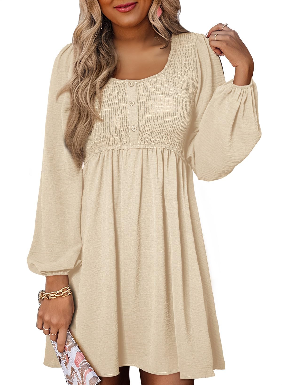 Dokotoo Fall Dresses for Women 2026 Casual Long Sleeve Mini Dress OEKO-TEX STANDARD 100