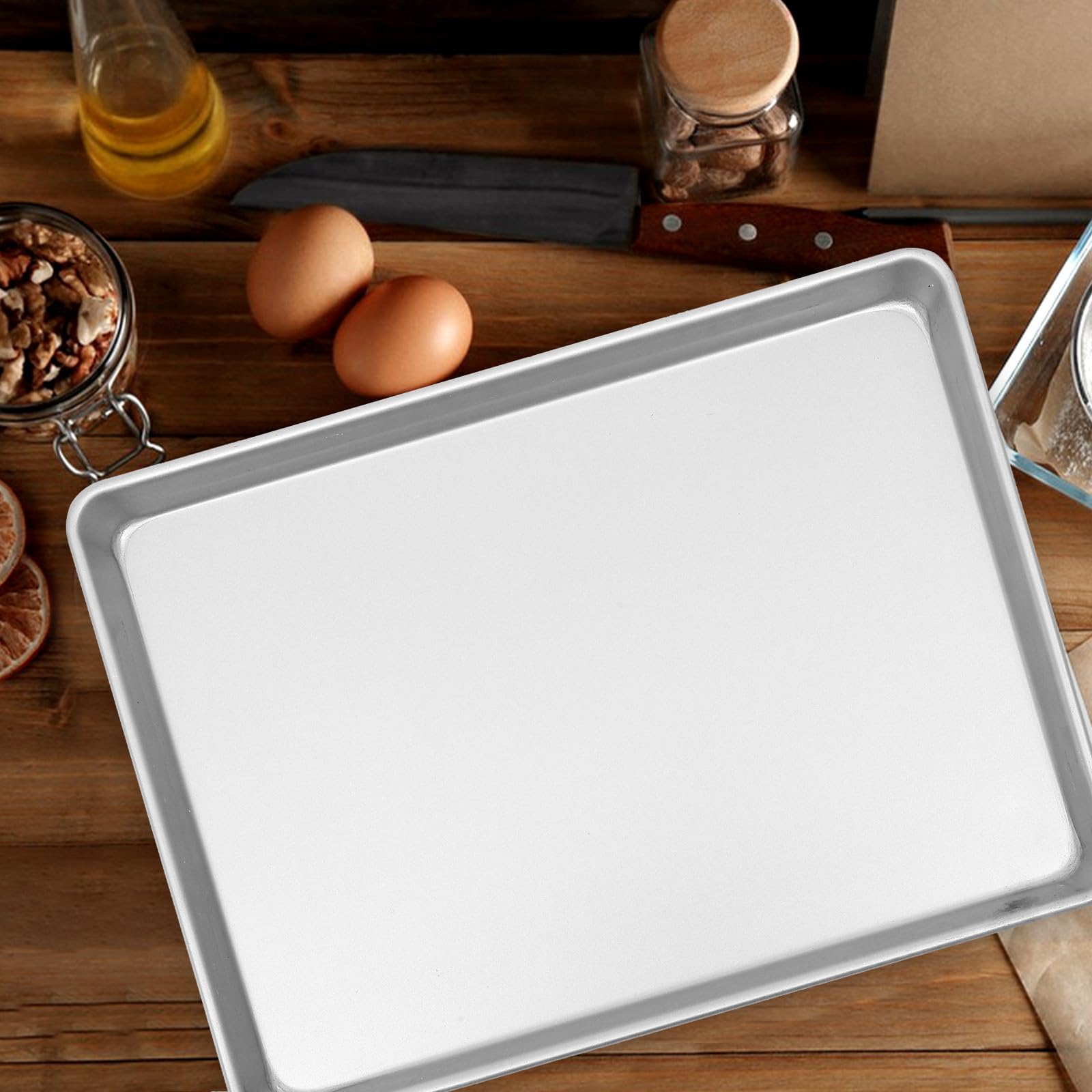 Plaque de Cuisson Rectangulaire en Alliage d'Aluminium, Légère et Nonadhésive, Pour Pâtisserie et Cuisson Four, Usage en Cuisine