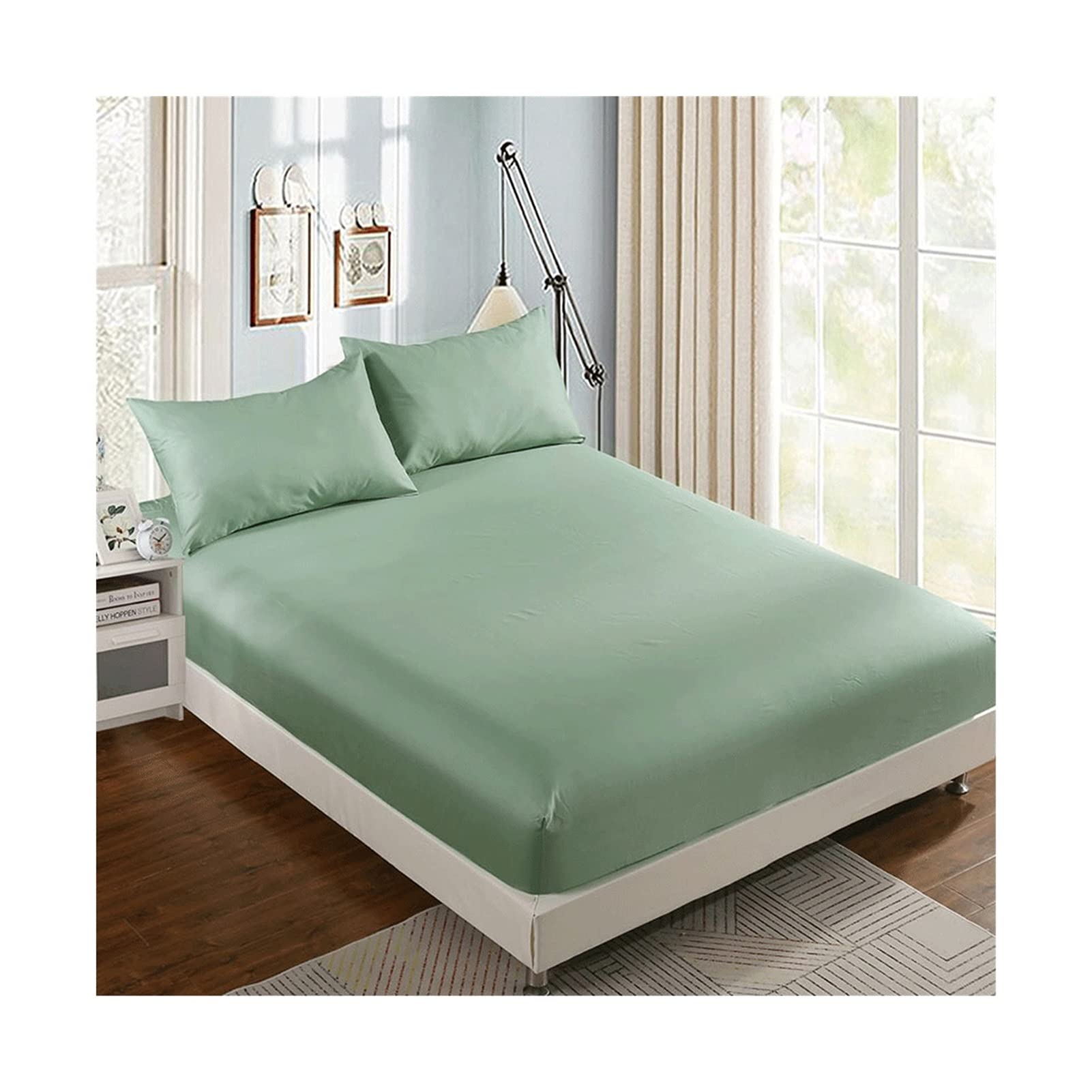 Drap de lit vert 100x200 cm BLUNOA pour une chambre cocooning