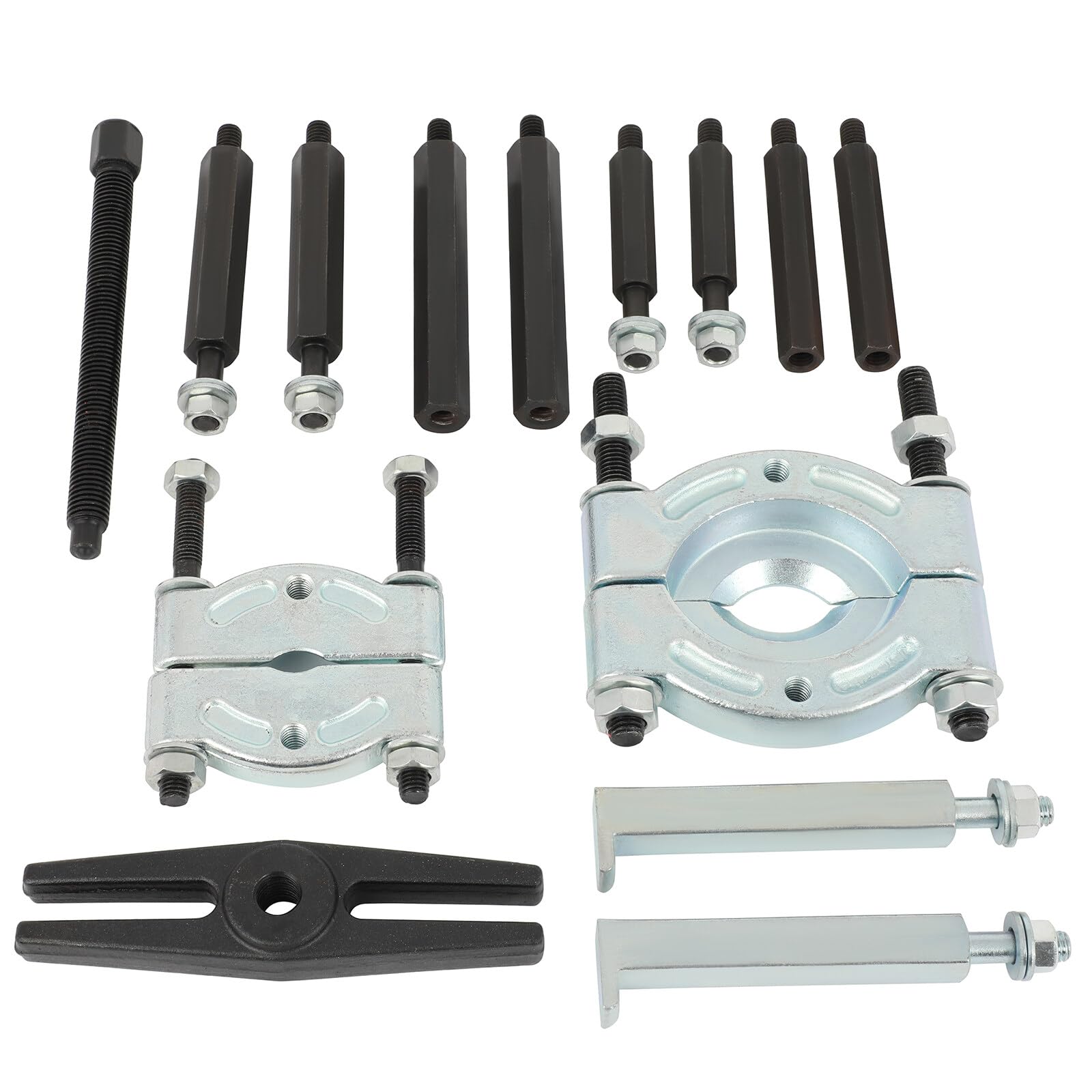 Ensemble de 14 extracteurs de roulements, capacité de 5 tonnes, outil de séparation de volant d'inertie robuste, séparateur de type 2 et 3 barres, kit d'outils de séparation de roulements, rouge