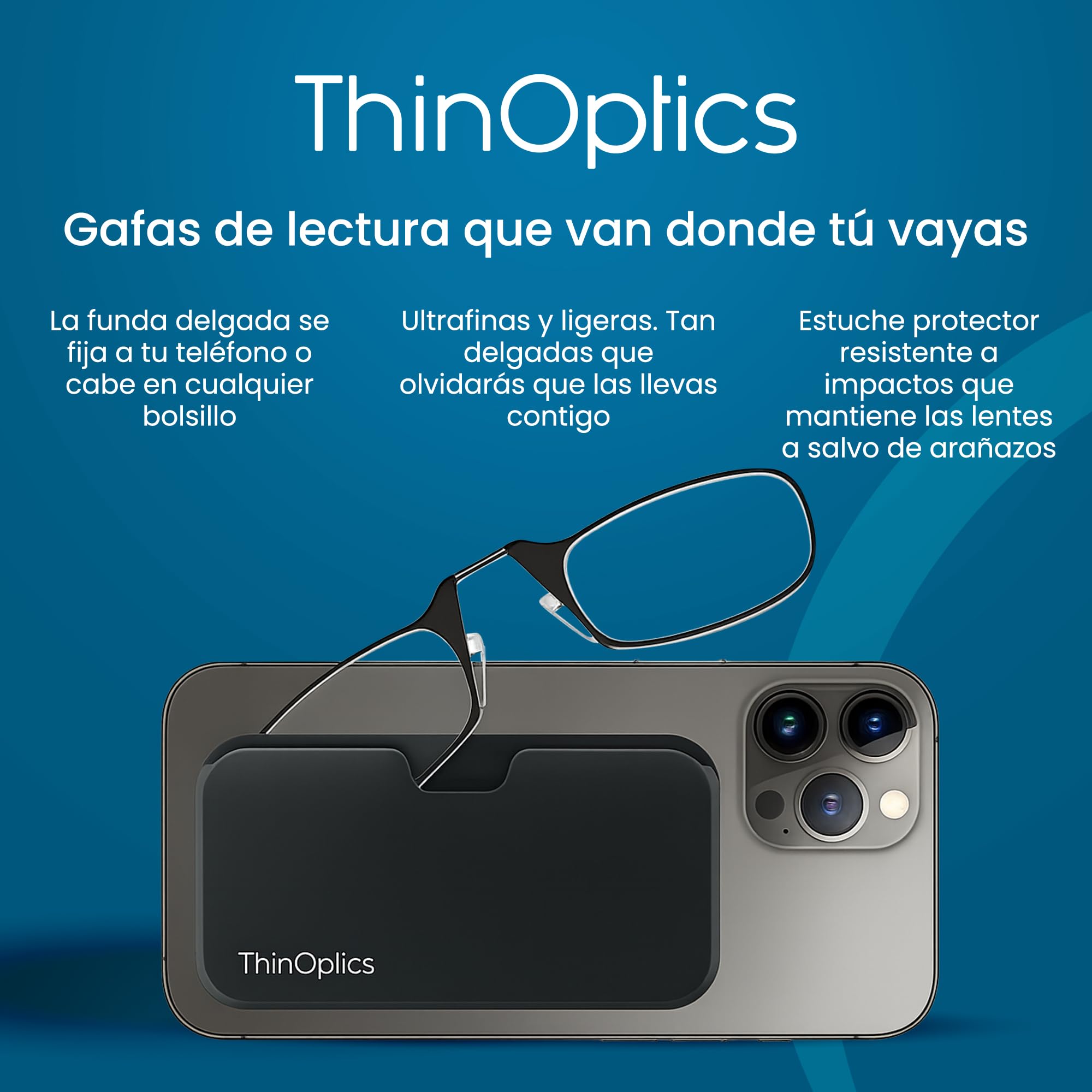 ThinOptics Gafas De Lectura Estuche Compacto Universal - Unisexo Hombres Mujeres - Gafas De Lectura Compactas Y Livianas Con Tecnología Flex-fit
