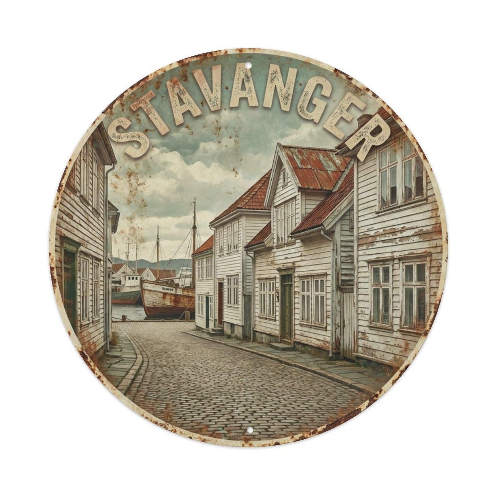 Galvaxio Style Norway Vintage Travel Stavanger Metal Tin Sign