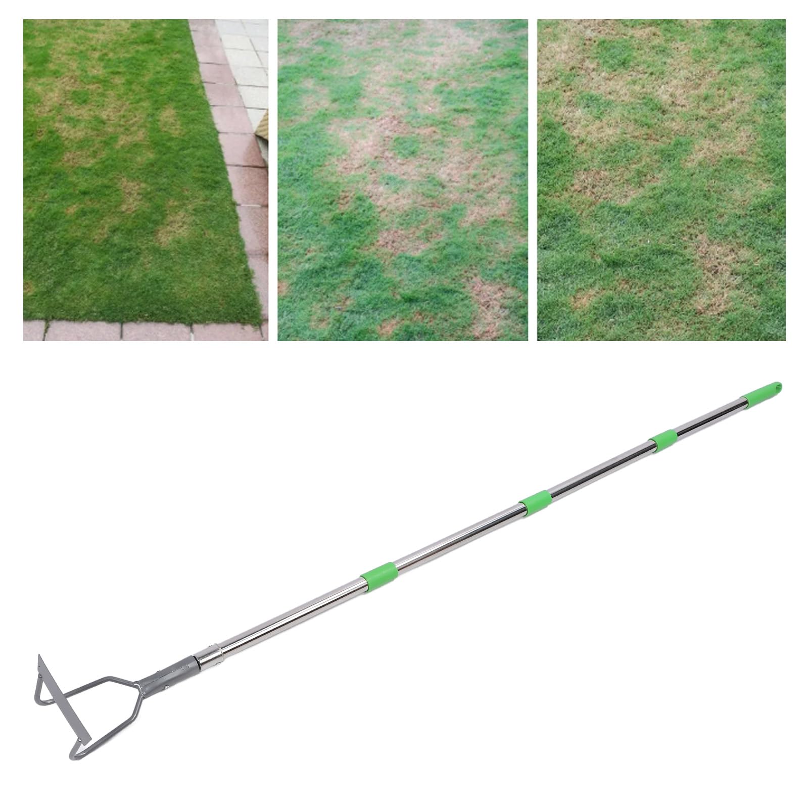 Zappa da giardino, zappa da diserbo in acciaio inossidabile resistente con manico lungo per terreni agricoli, strumento da giardinaggio in altezza regolabile con design cavo per