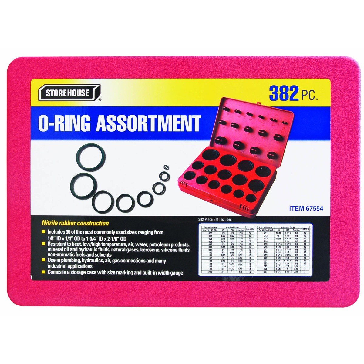 382 Piece O-Ring Assortment -USATM