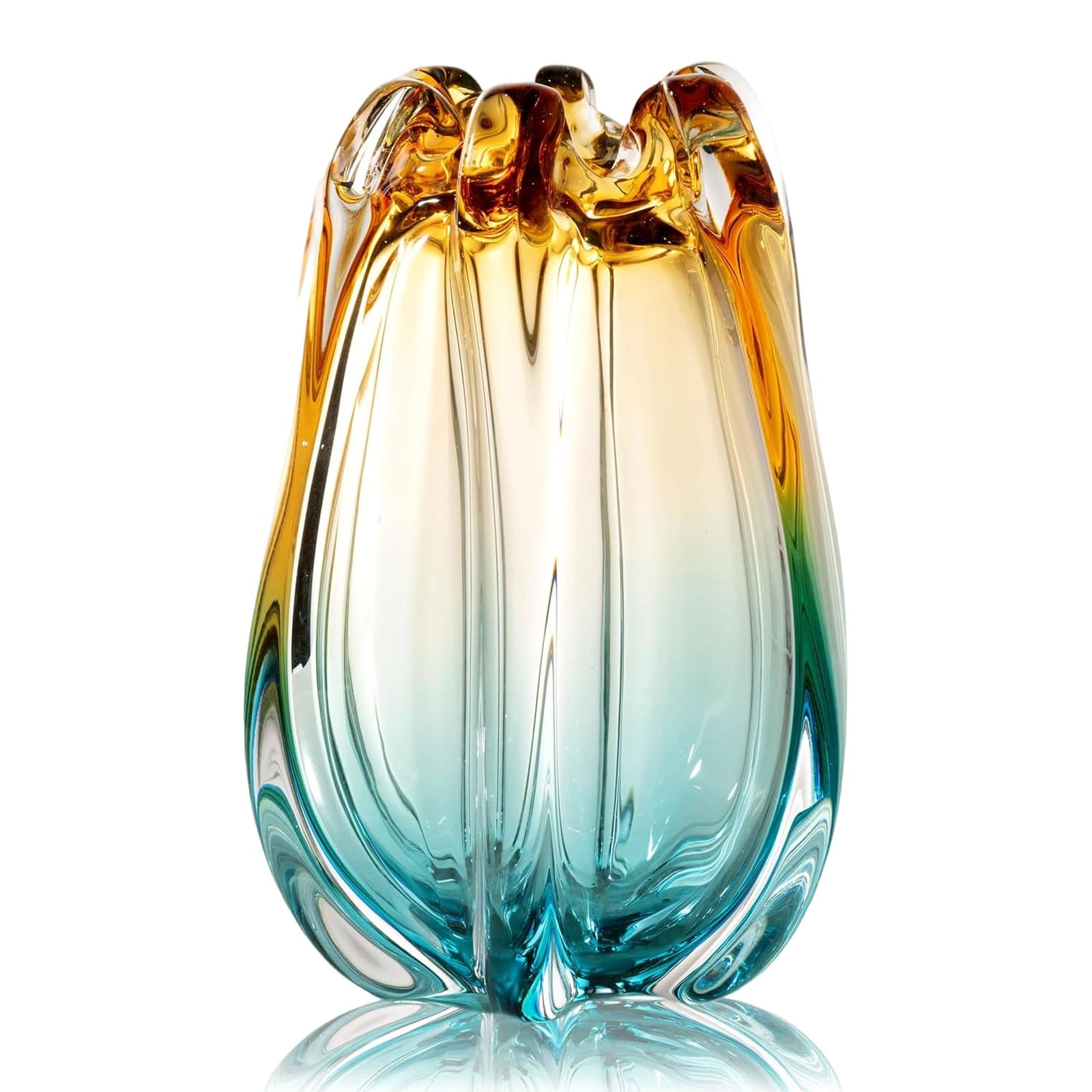 Hand Blown Gradients Multicolor Glass Vases Flower Arrangement Vases Home Decors Special Event Modern
