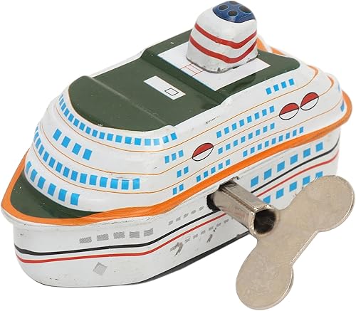 Bnineteenteam Juguete vintage de lata de crucero, colección de viento de crucero, accesorios creativos para coleccionar vintage