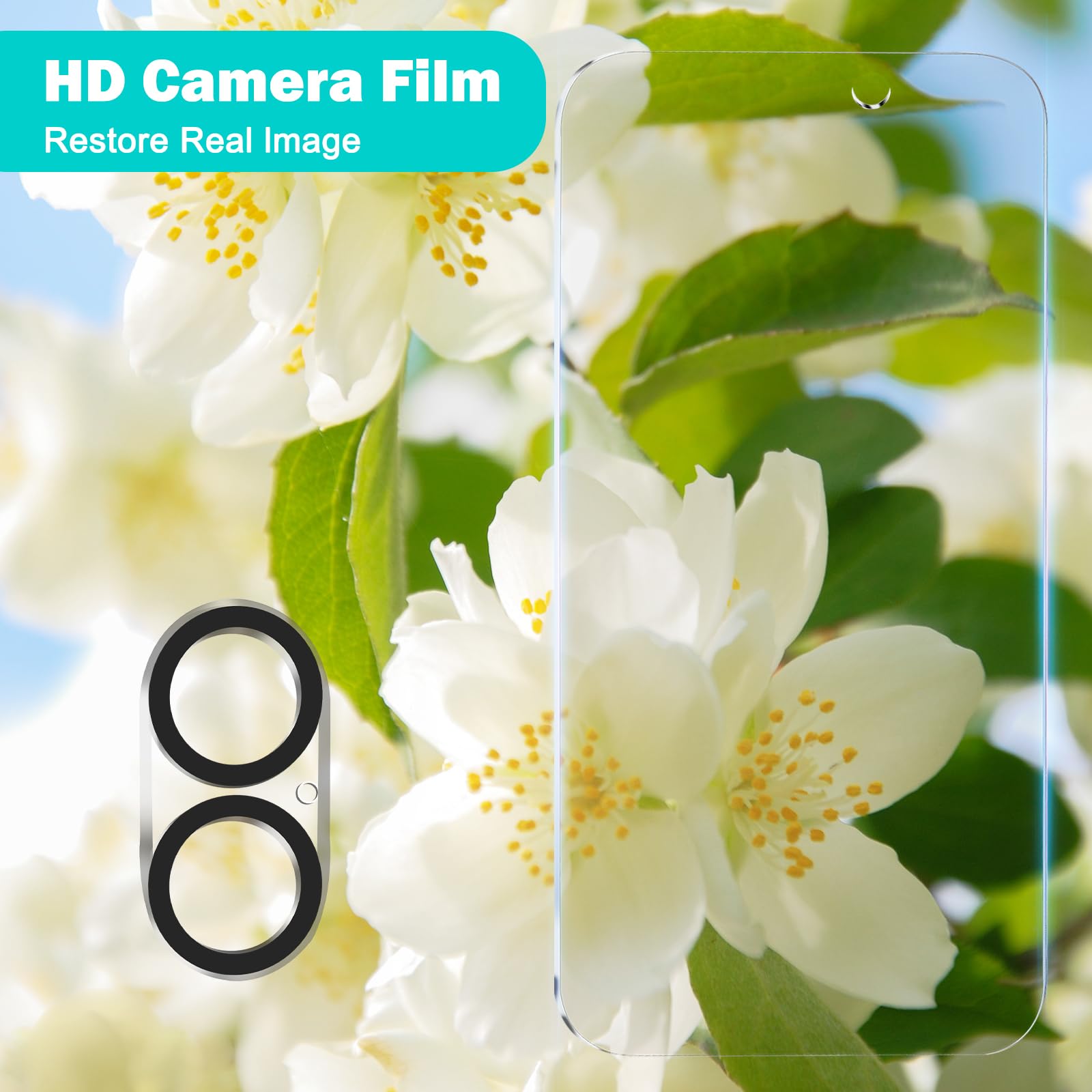 PEHAEL 3+3Pack for iPhone 16 Plus Privacy Screen Protector with Camera Lens Protector Full Coverage Anti-Spy Tempered Glass Film 9H Hardness Easy Installation Bubble Free [6.7 inch]