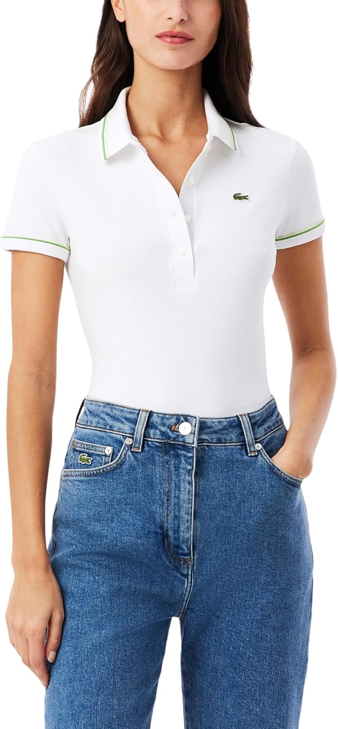Lacoste Women's L.12.D Slim Fit Trim Detail Polo Shirt