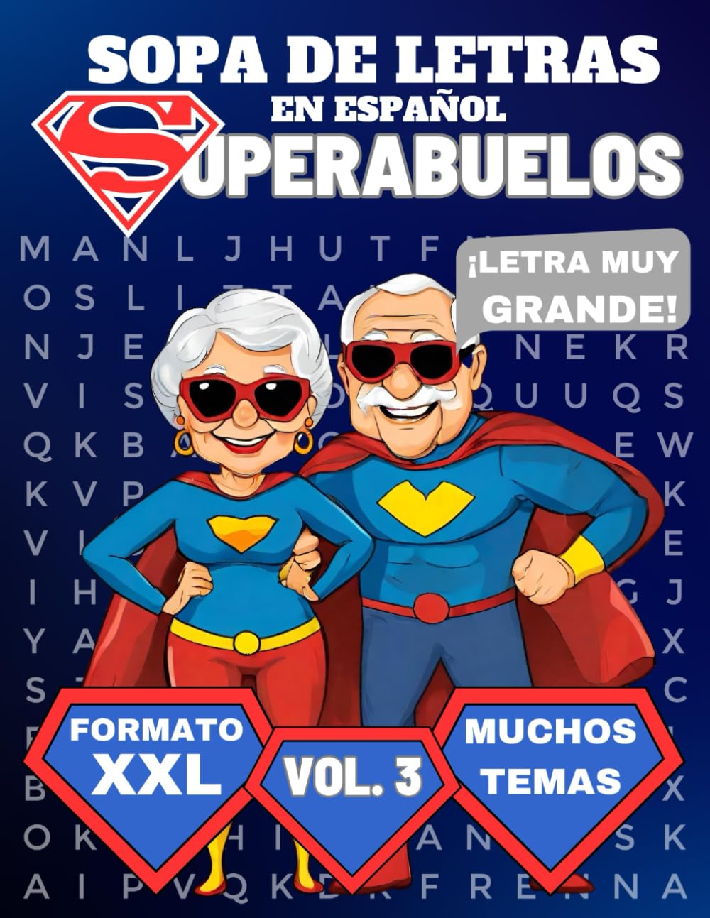 Sopa de Letras con Letra MUY GRANDE: Crucigramas para Abuelos en Español | Libro de Pasatiempos para Adultos Mayores | Spanish Crossword Puzzles |