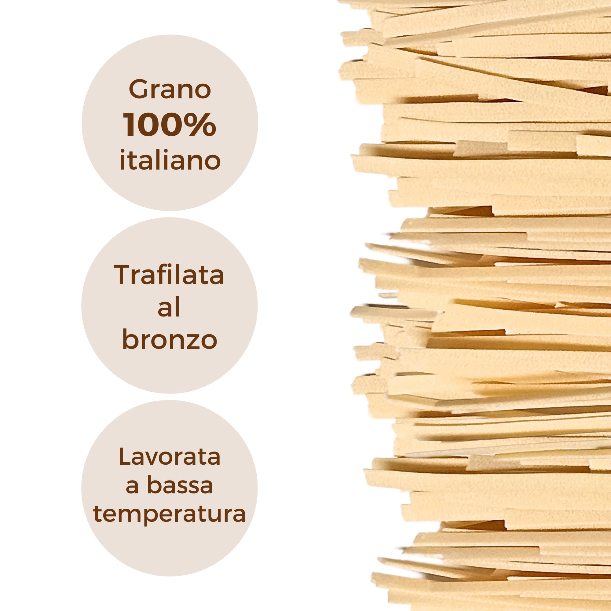 Pag Fettuccine - Pasta artigianale toscana Trafilata al bronzo 100% Grano italiano - 12 confezioni da 500 g