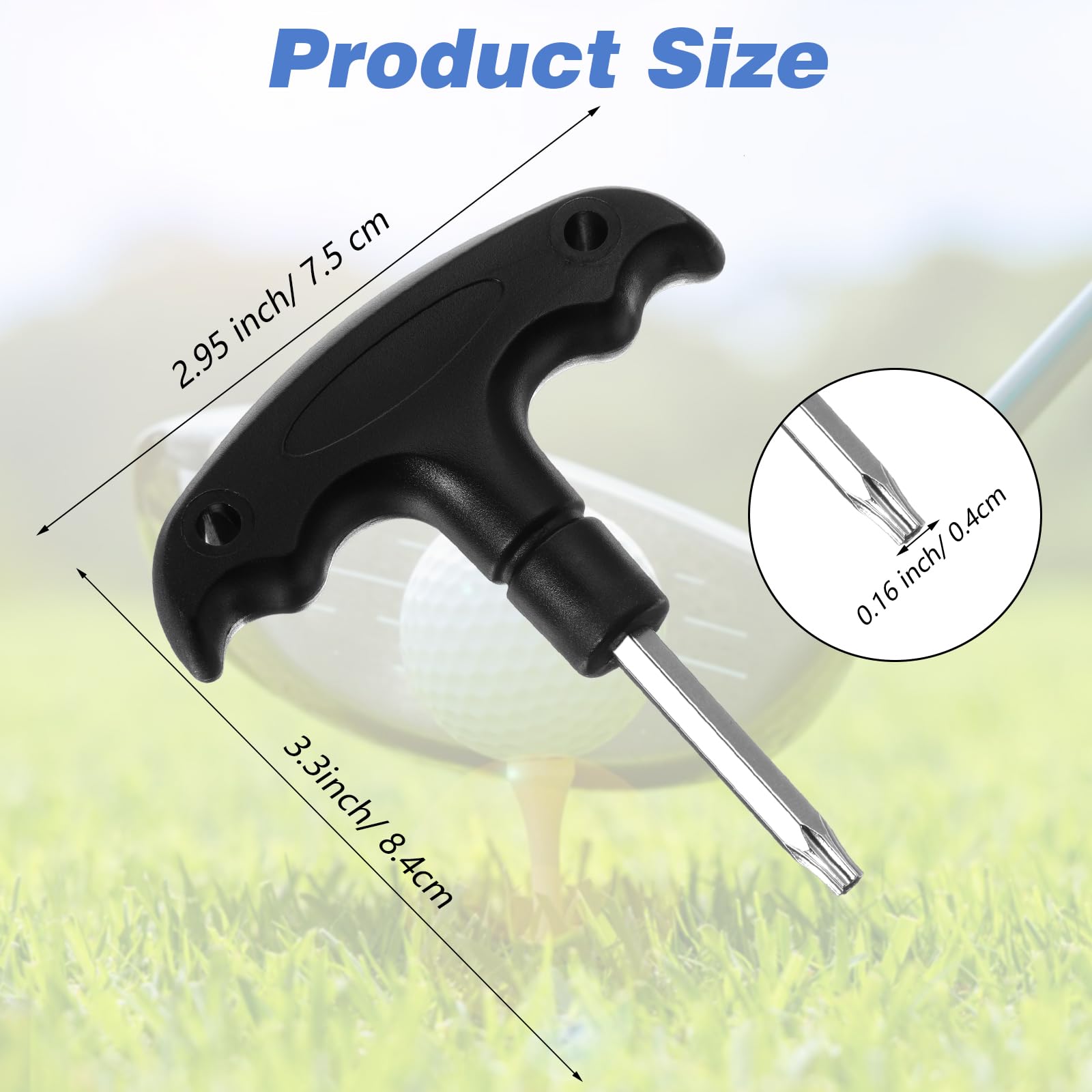 Golf Wrench, Driver Adjustment Tool Adjustable Golf Tool with Ergonomic Plastic Handle, Stainless Steel Golf Driver Tool, Golf Club Adjustment Head Tool for Golf Club Driver Shaft Adapter (black)